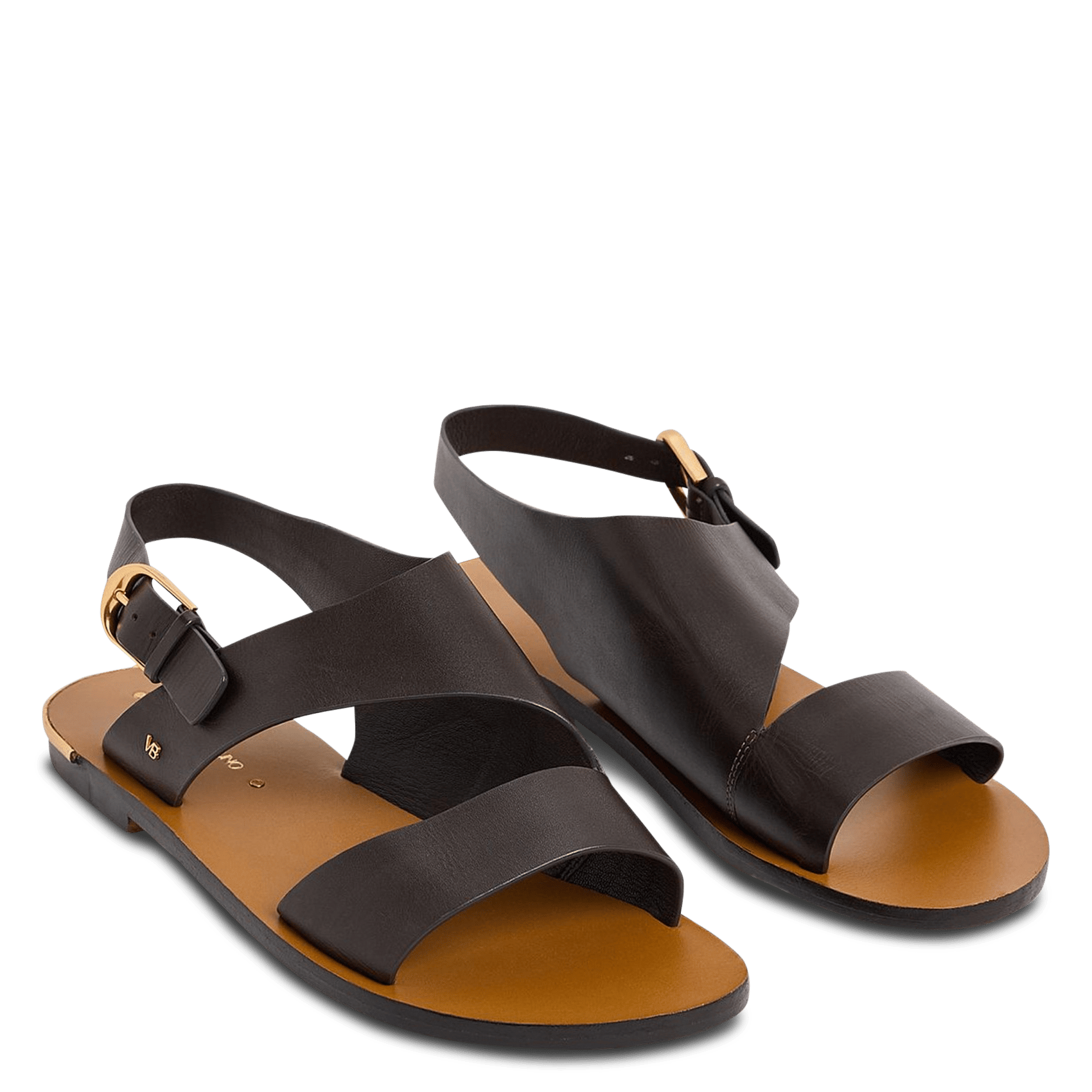 Aouda flat leather sandals VANESSA BRUNO Brown