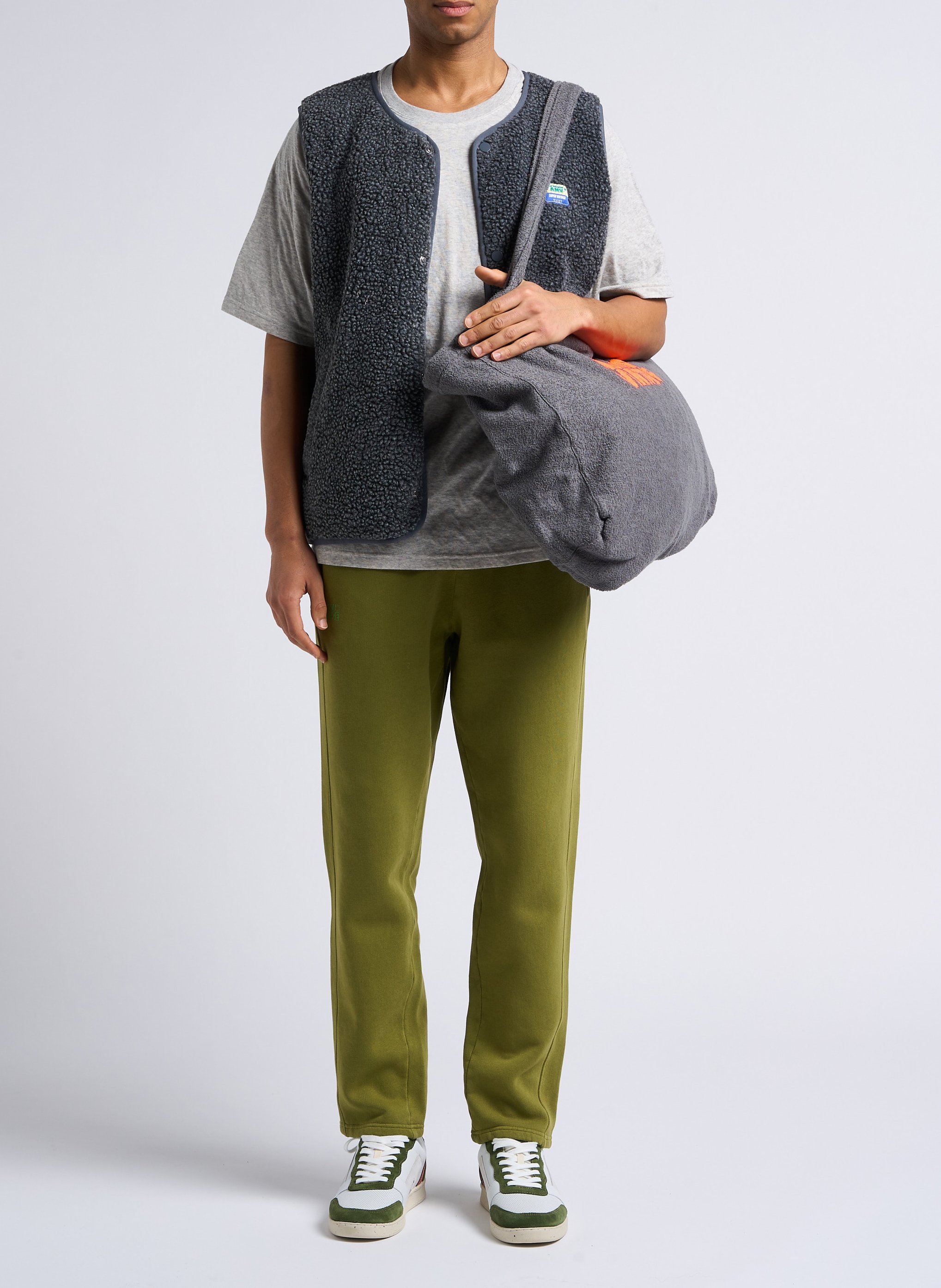 Round-neck sherpa jacket AMERICAN VINTAGE Grey