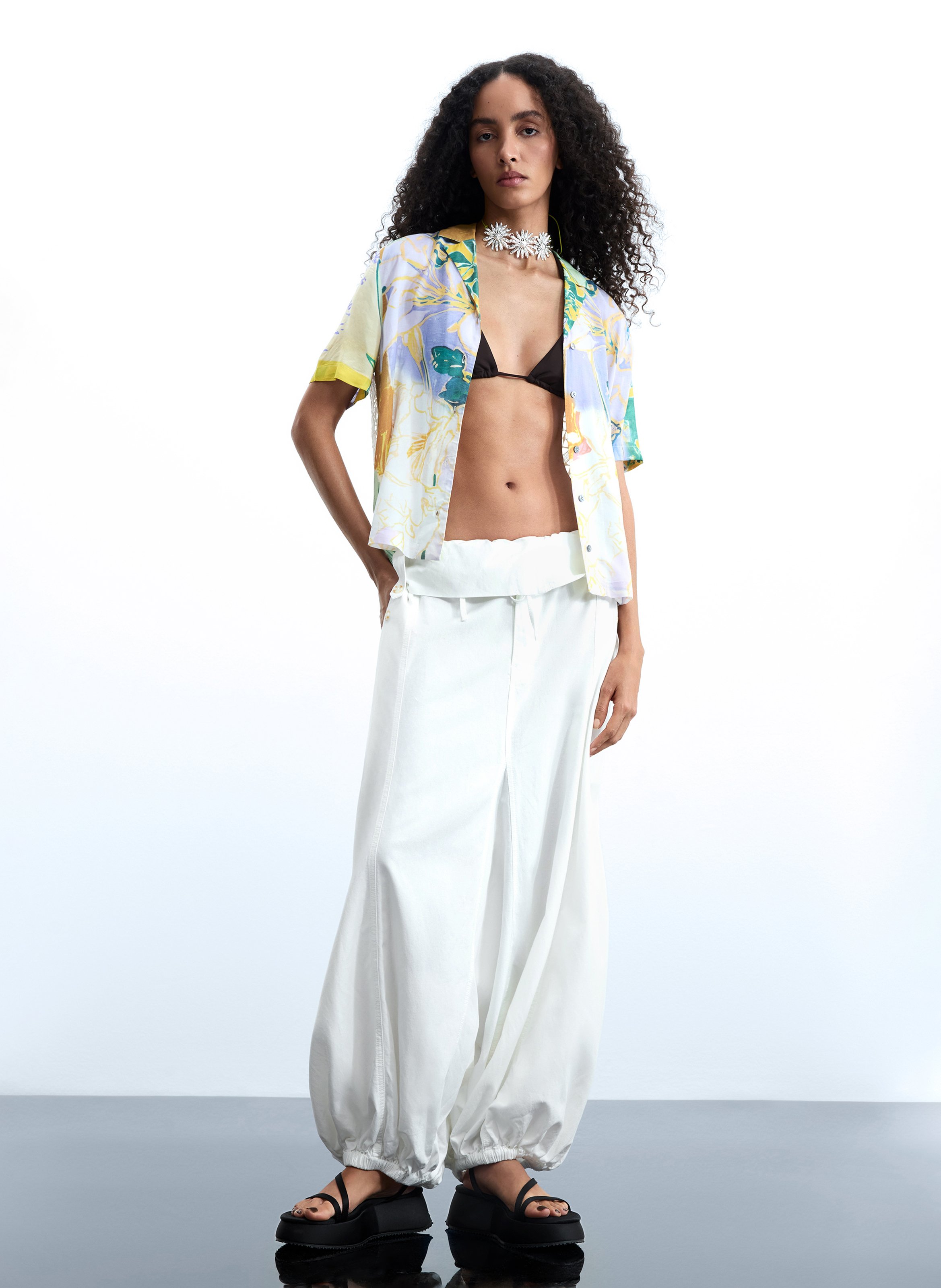 Chemise imprimée col v DESIGUAL Multicolore