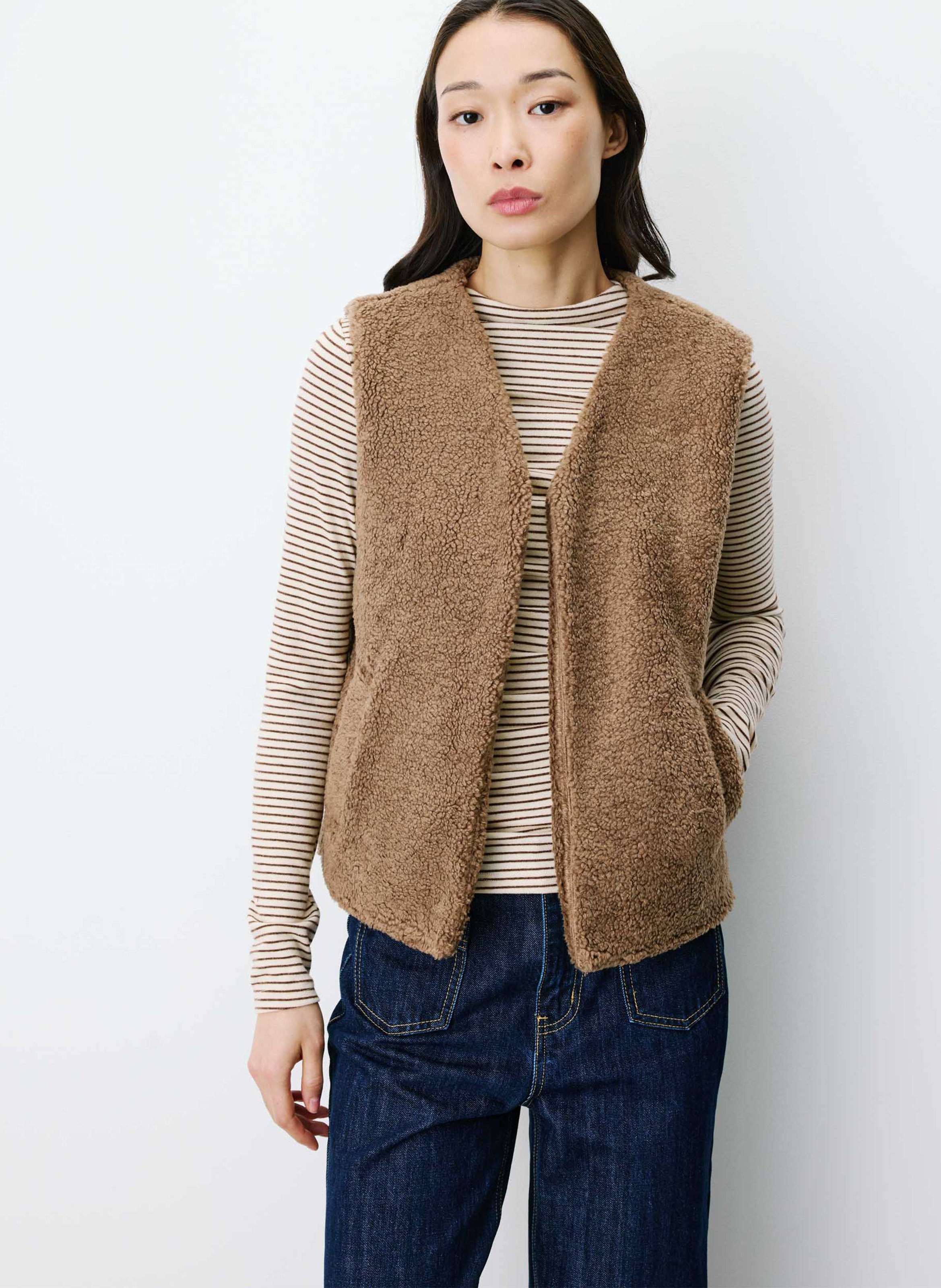 Veste sans manches en shearling synthétique GRACE ET MILA