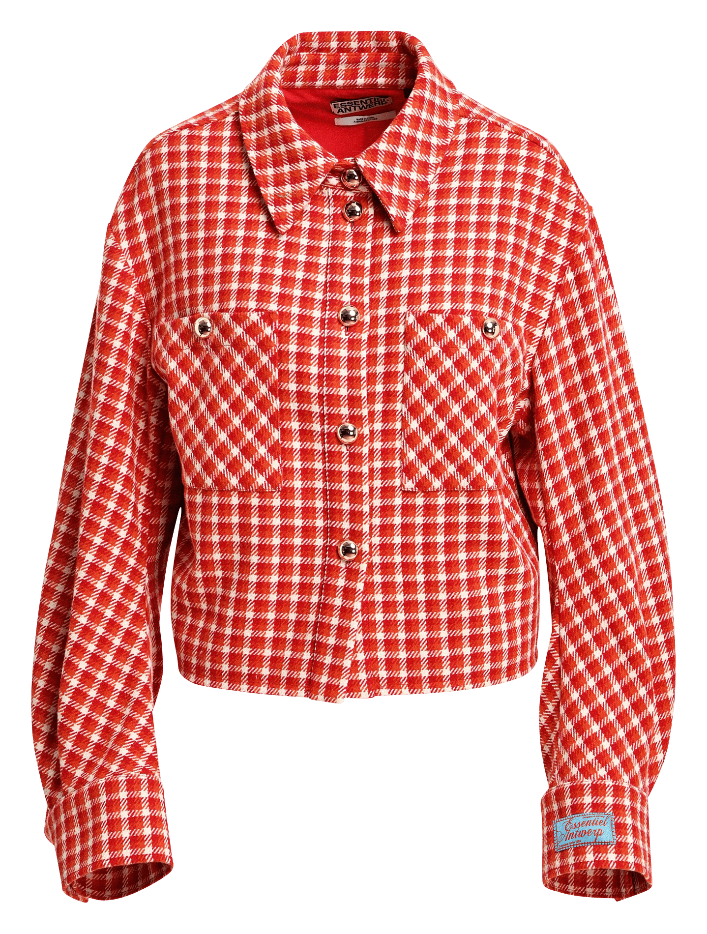 Veste droite à carreaux en laine mélangée ESSENTIEL ANTWERP Orange