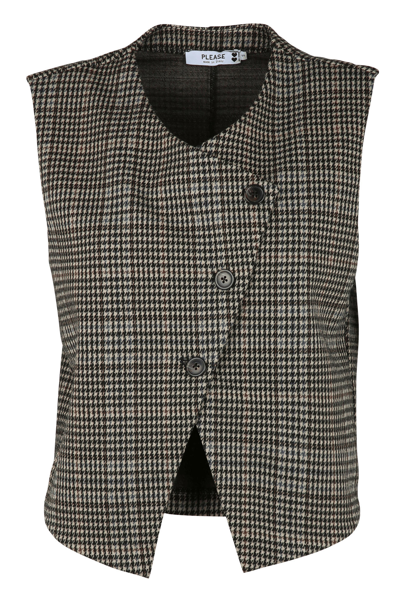 Gilet court tailleur imprimé PLEASE Marron
