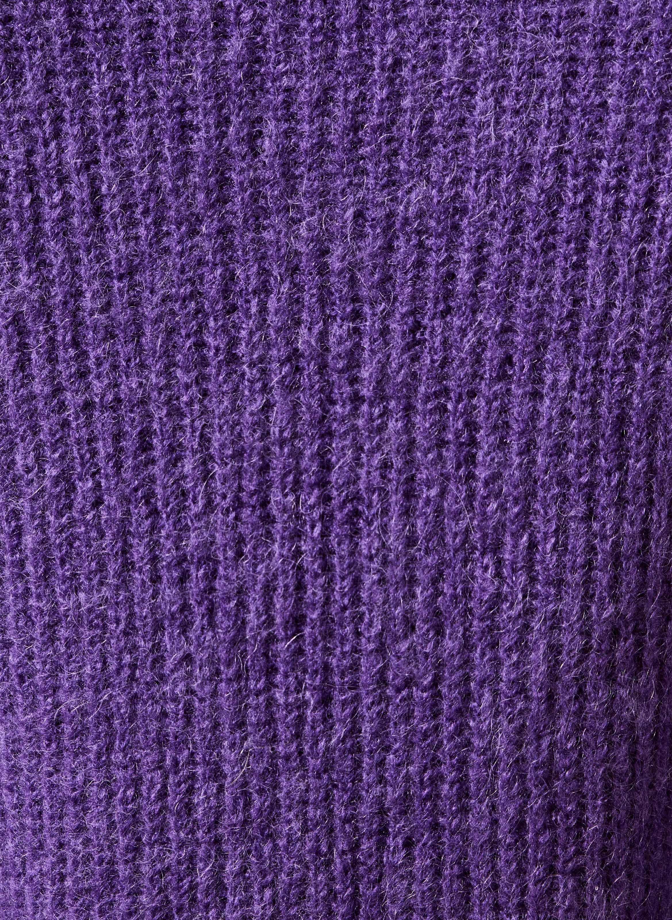 Gilet ample col rond en maille mélangée LA FEE MARABOUTEE Violet
