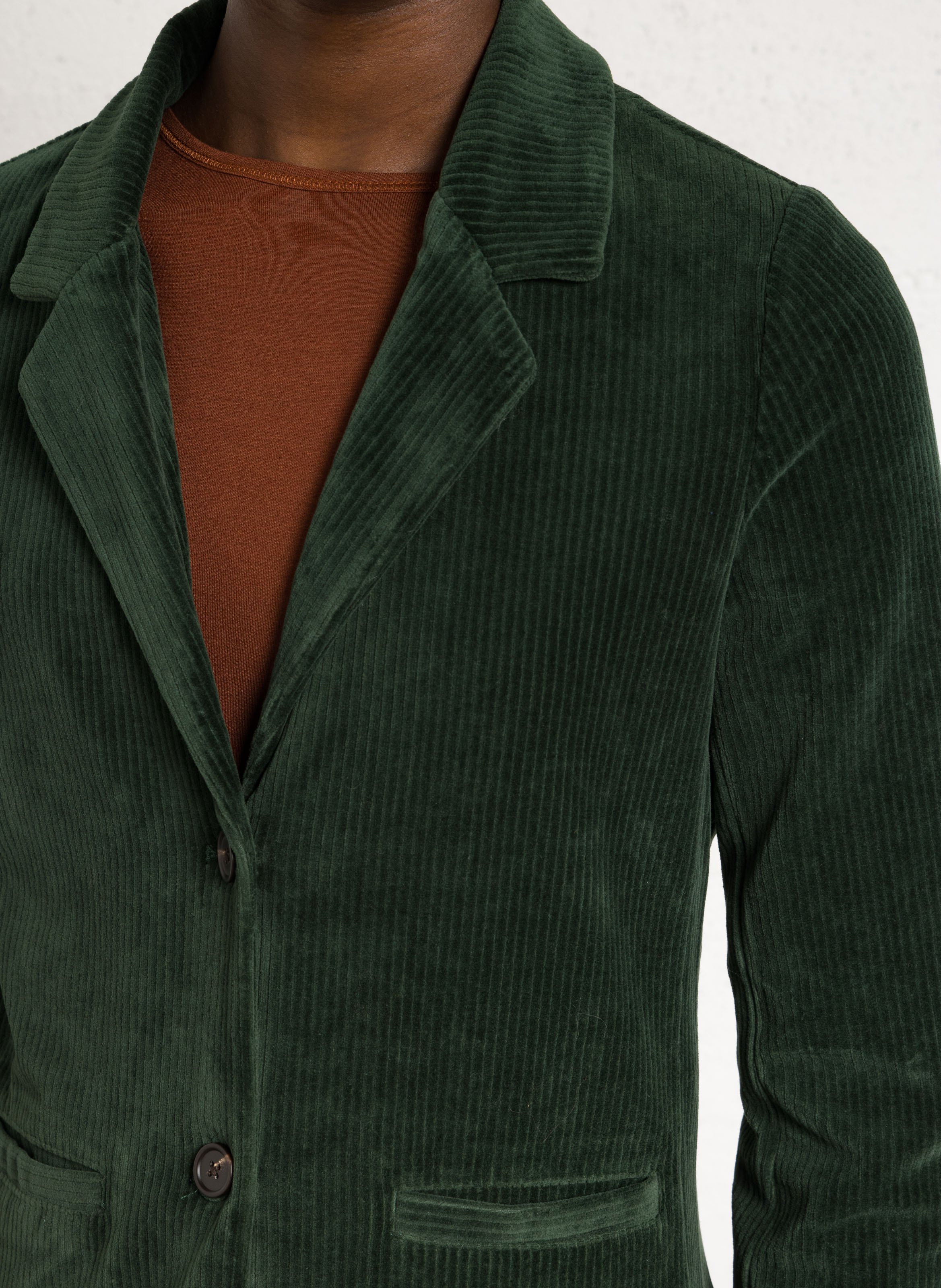 Cotton-blend jacket with tailored collar NICE THINGS Green