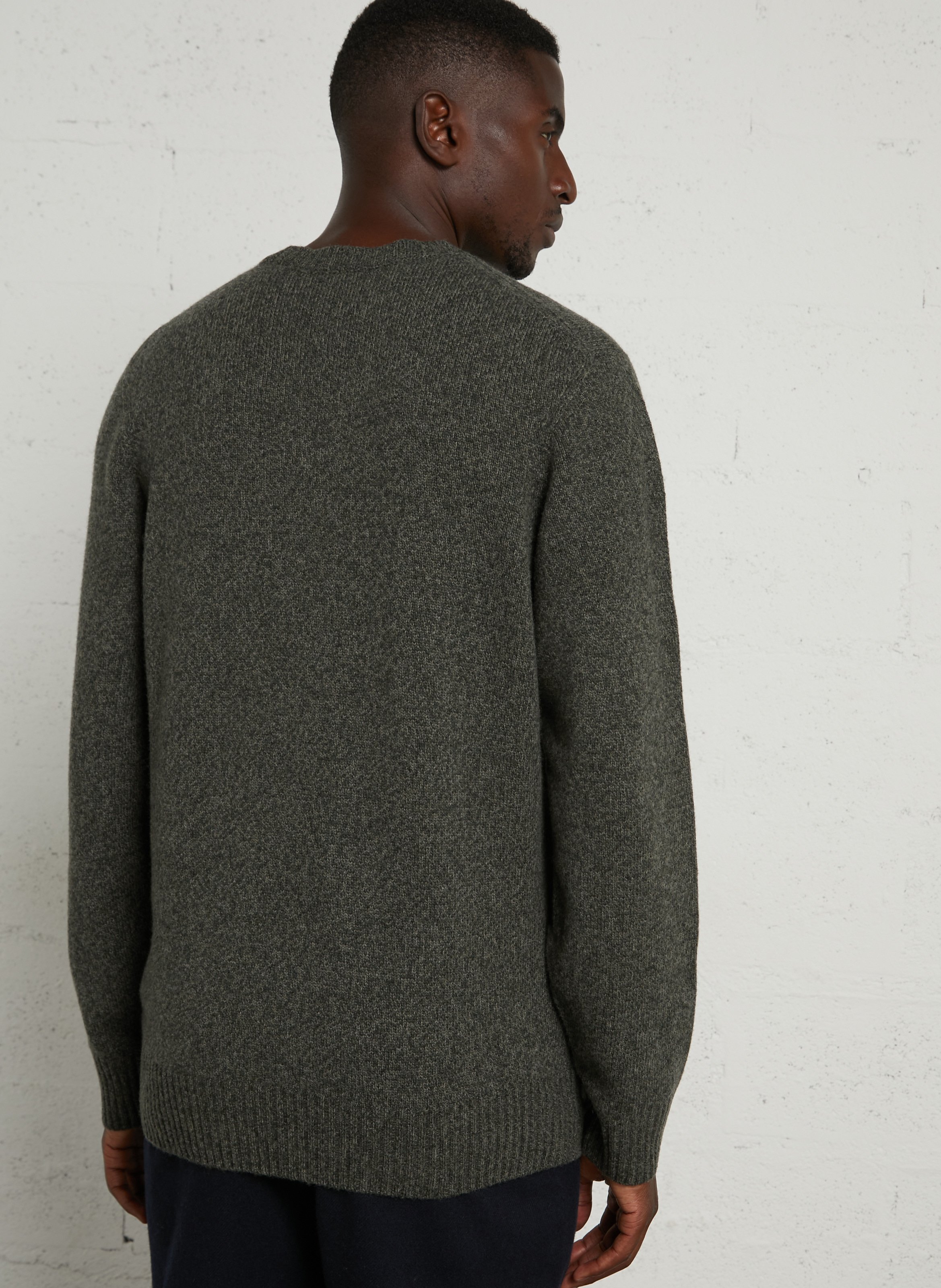 Pull droit col rond en laine HARTFORD Vert