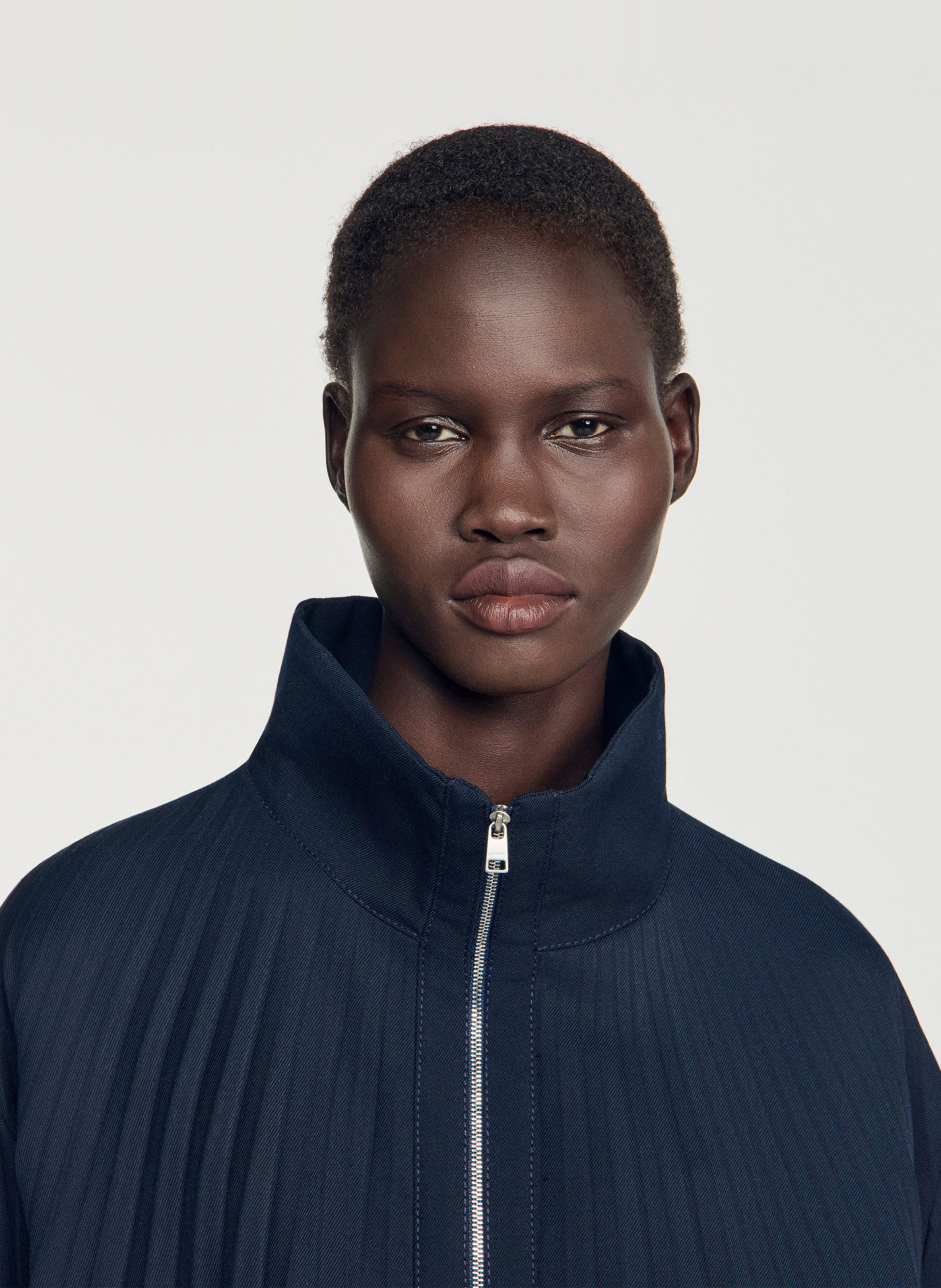 Oversized geplooide jas SANDRO Blauw
