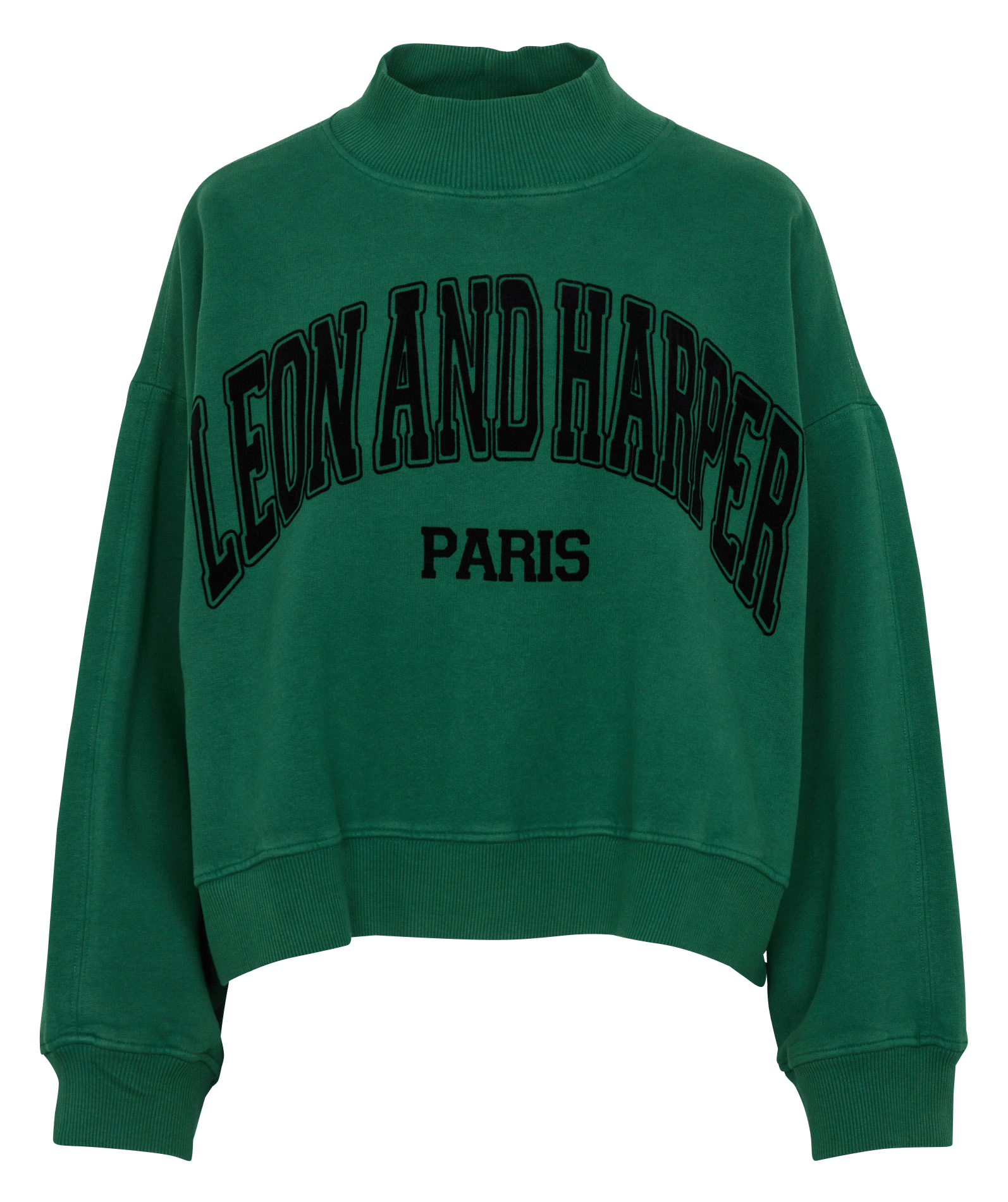 Weites Sweatshirt mit Stehkragen und bedrucktem Muster aus Baumwollmischung. LEON & HARPER