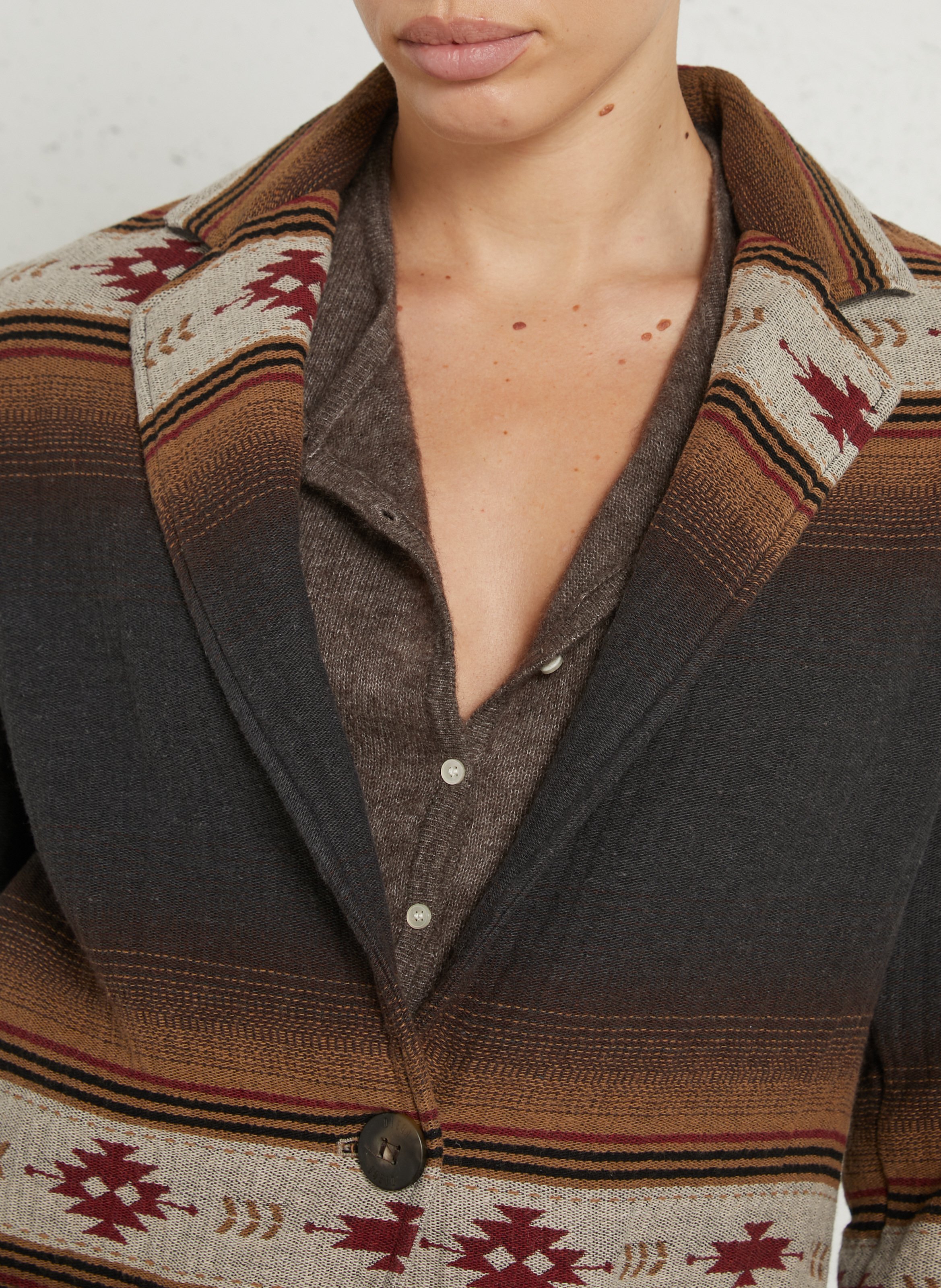 Veste droite imprimée en coton mélangé DIEGA Gris