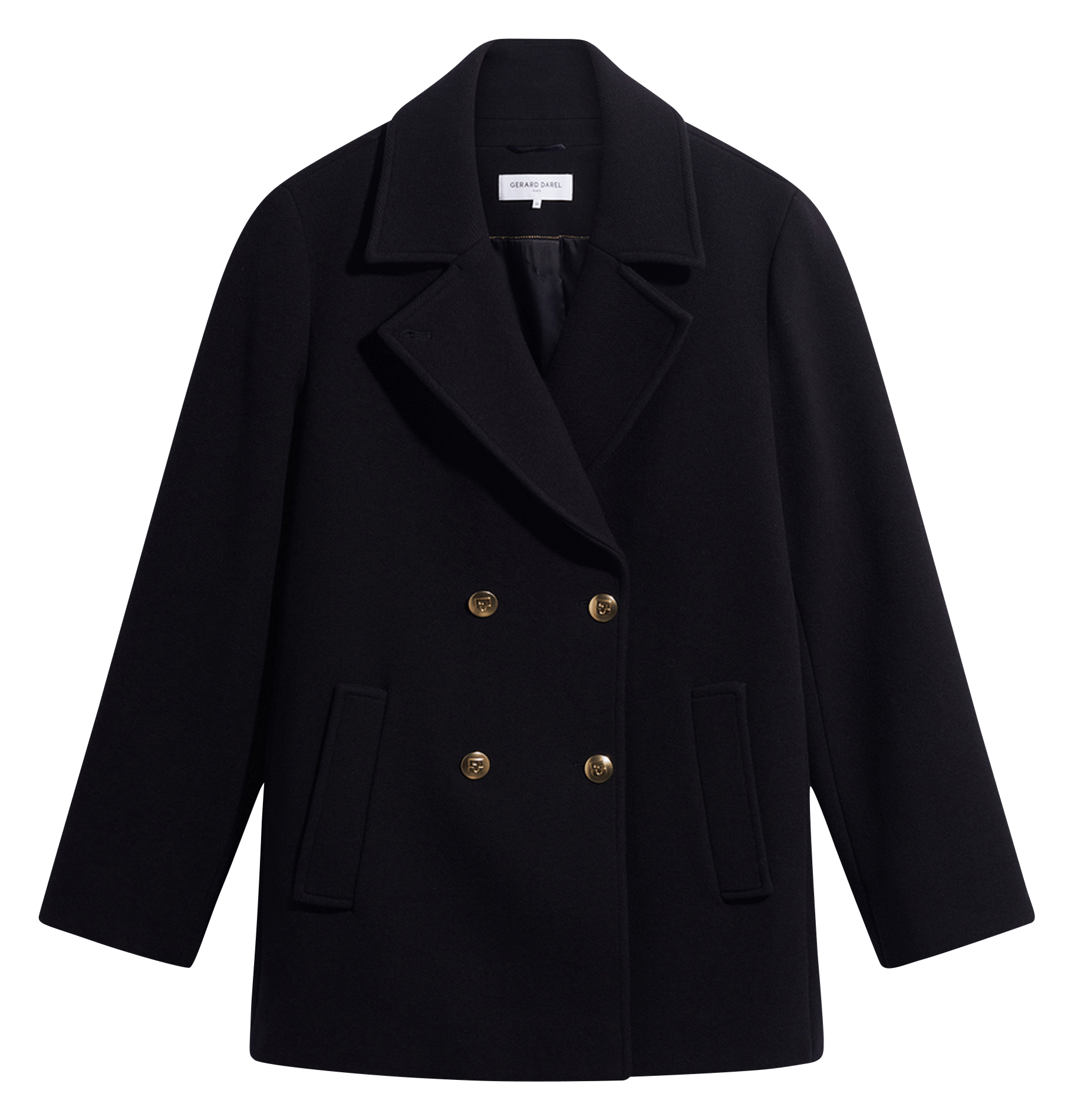 Manteau droit col tailleur en laine mélangée GERARD DAREL Bleu