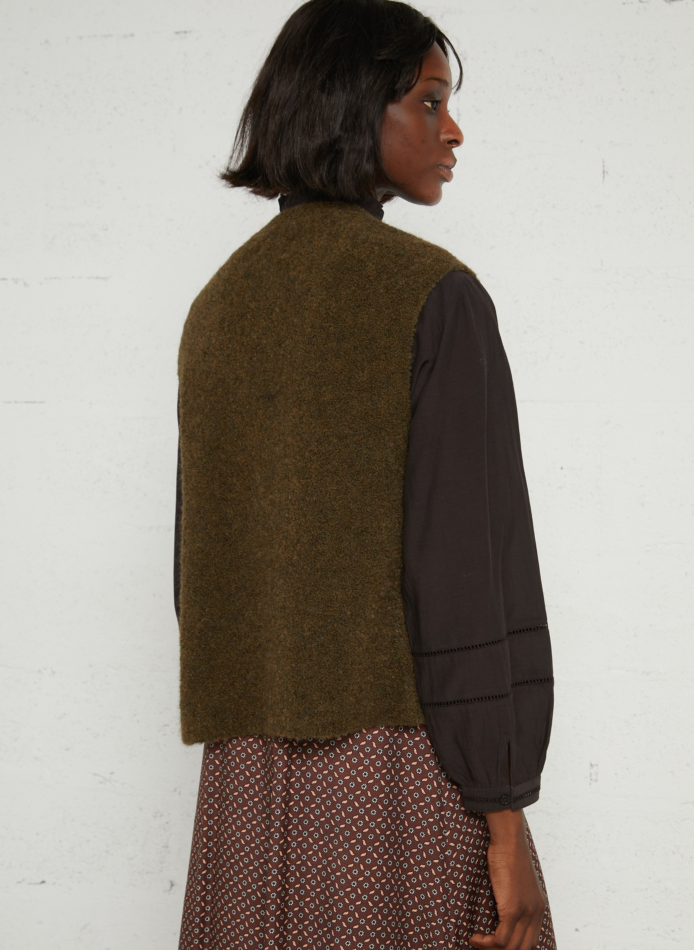Straight cardigan DES PETITS HAUTS Green