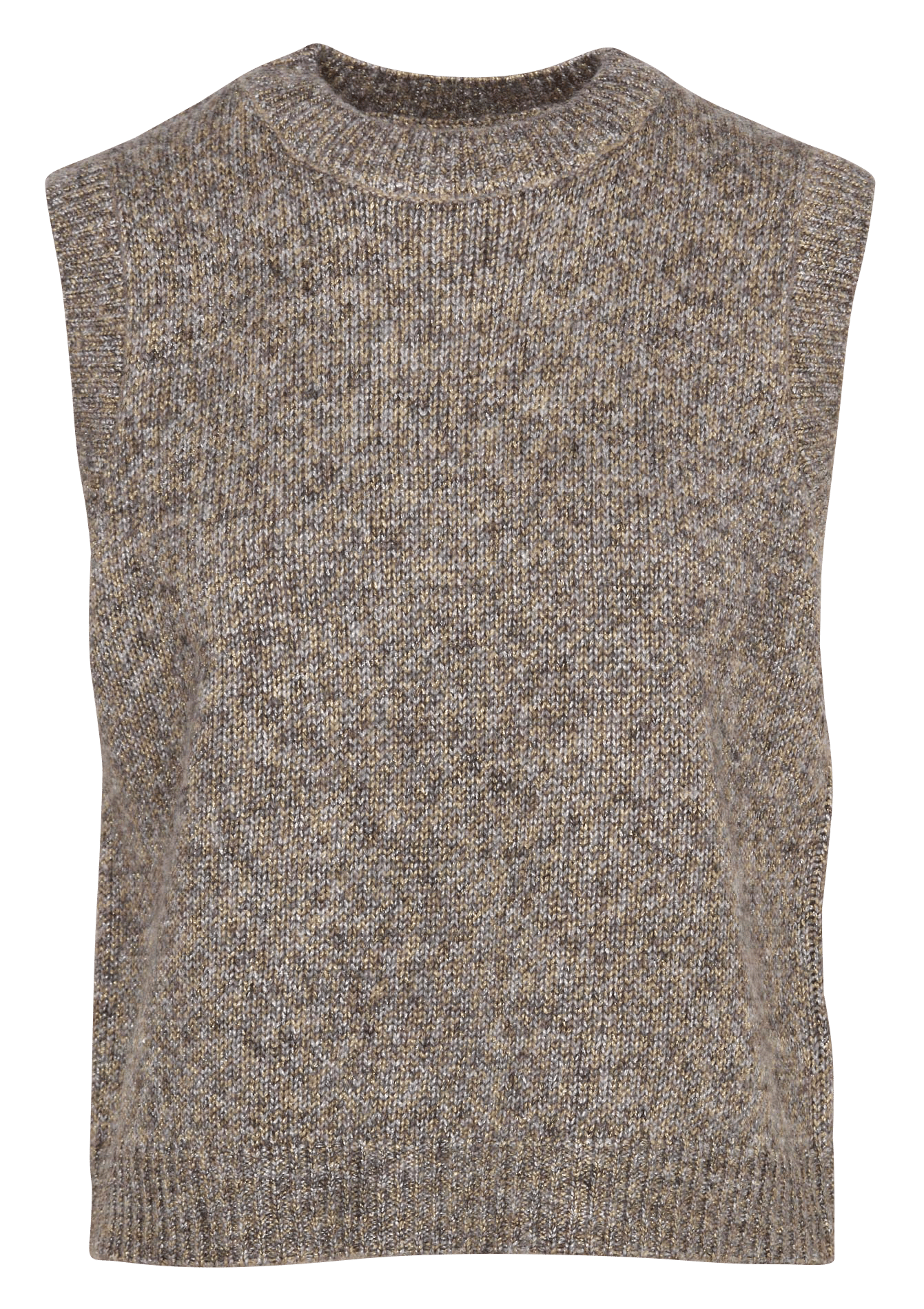 Pull sans manches droit en maille MKT Gris
