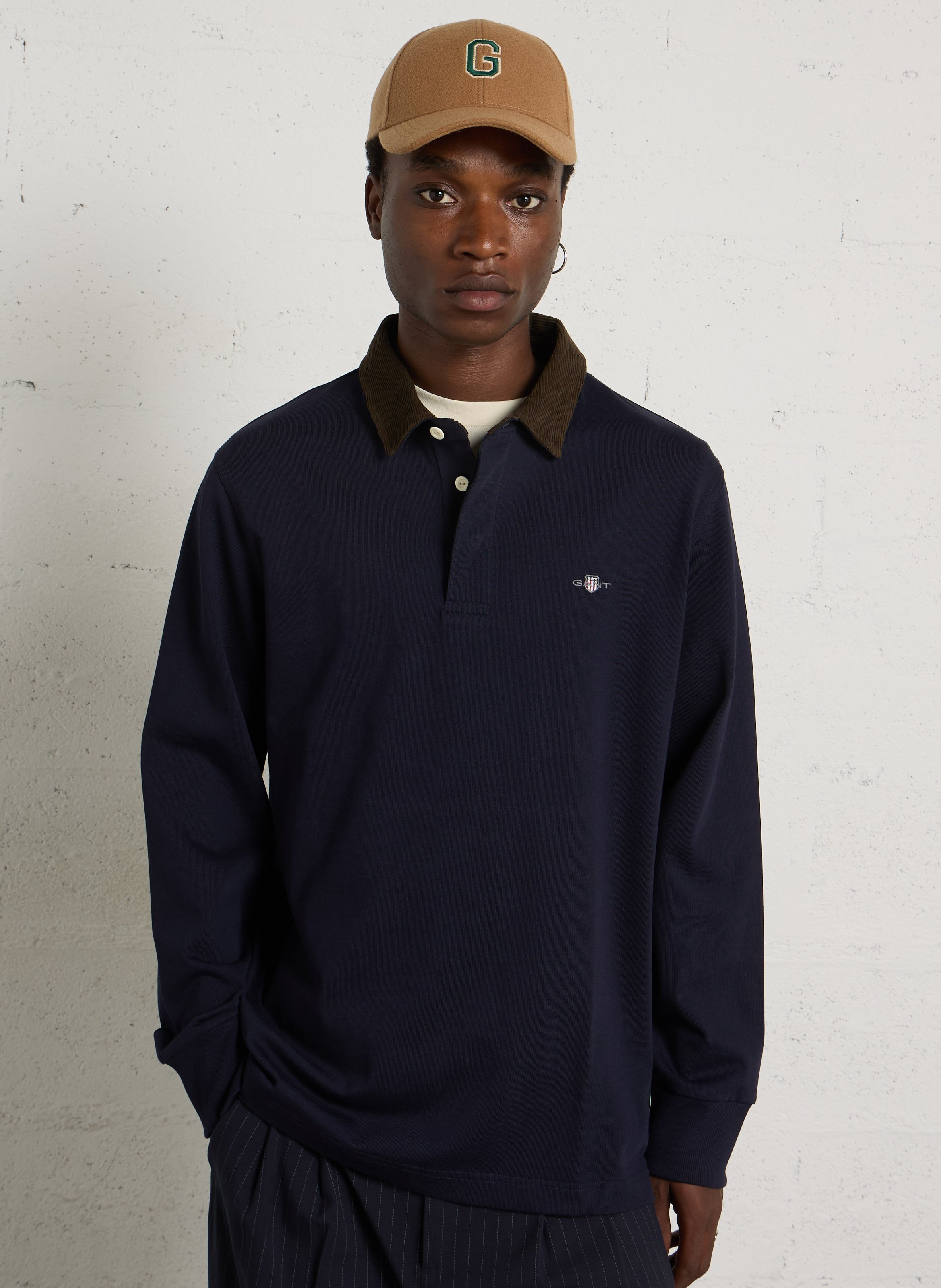 Baumwoll-Polo mit langen Ärmeln GANT Blau
