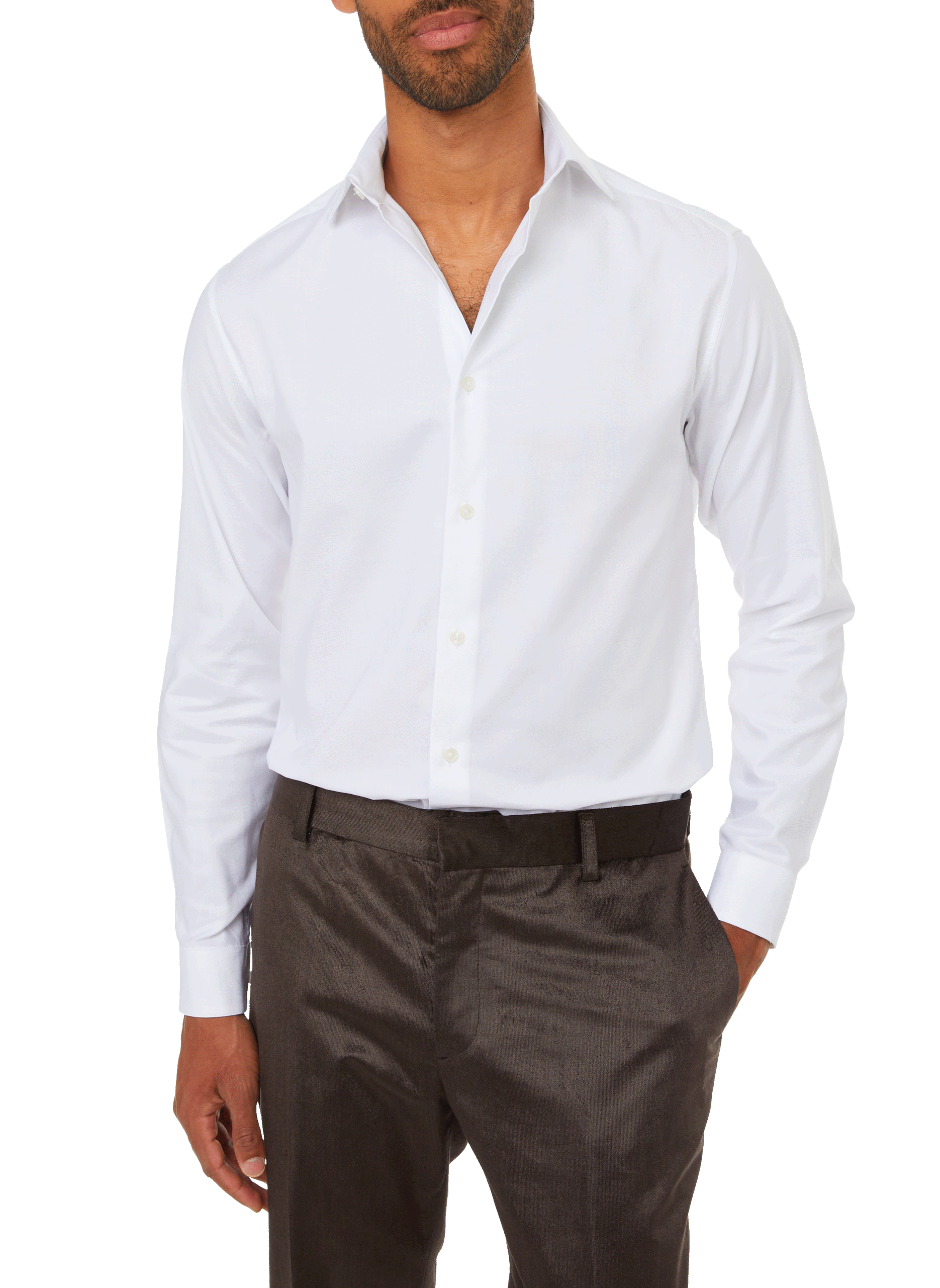 Cotton twill shirt AU PRINTEMPS PARIS White