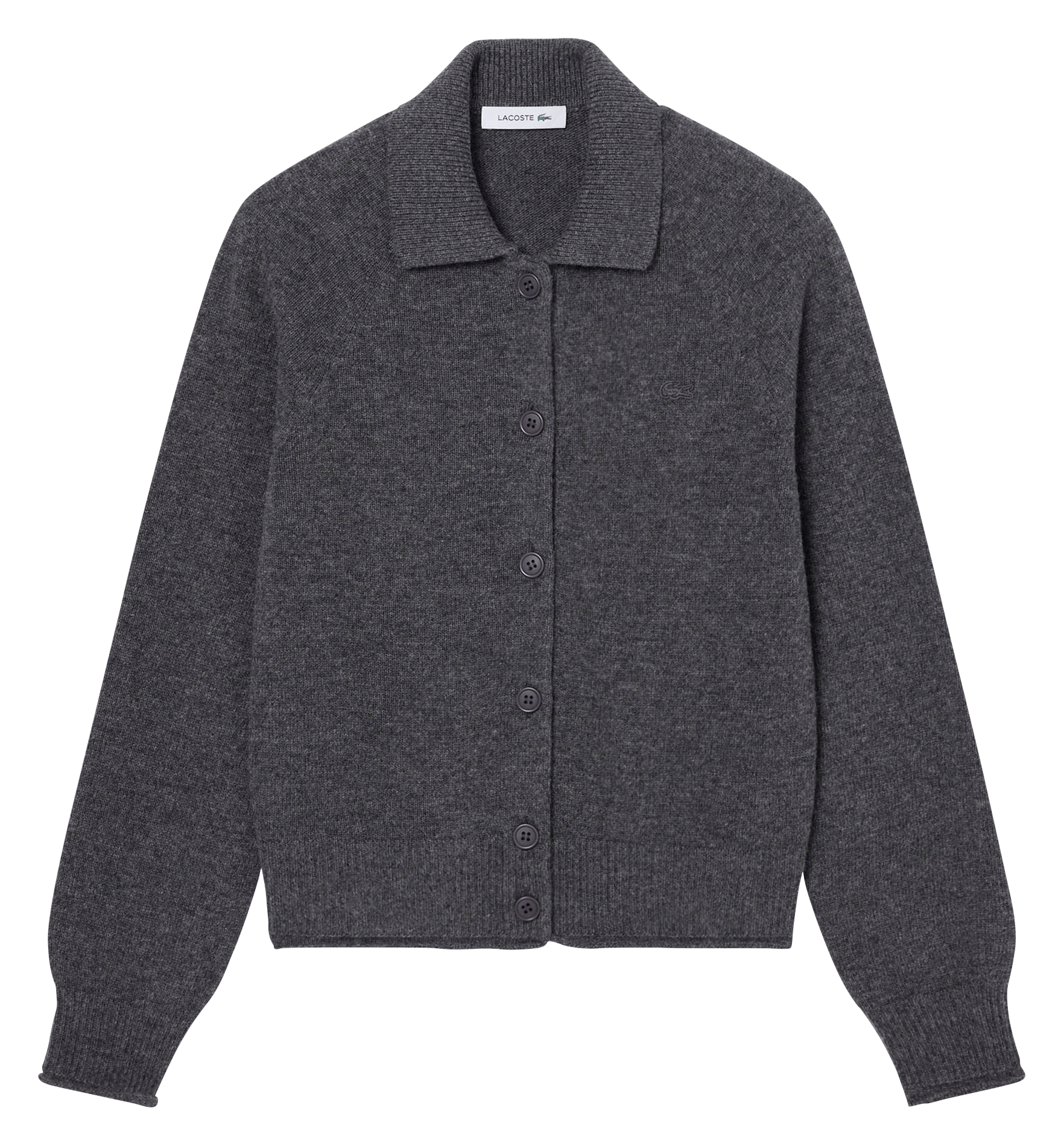 Classic collar wool cardigan LACOSTE Grey