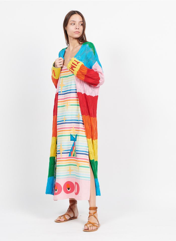 Gilet Long Multicolore En Laine Rainbow Sack S - Femme | Place des Tendances