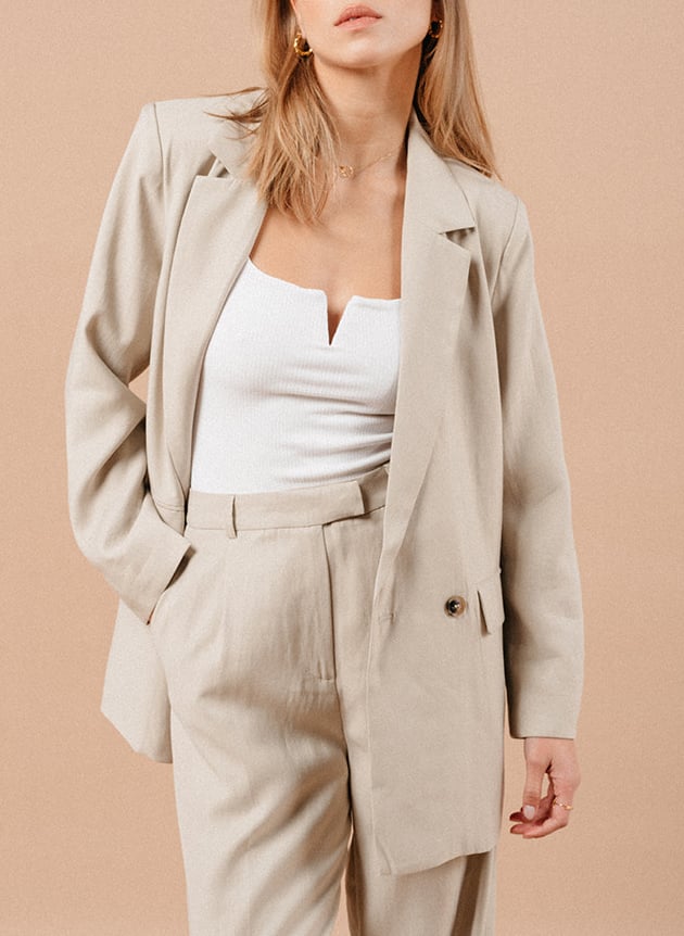 Blazer met reverskraag GRACE ET MILA Beige