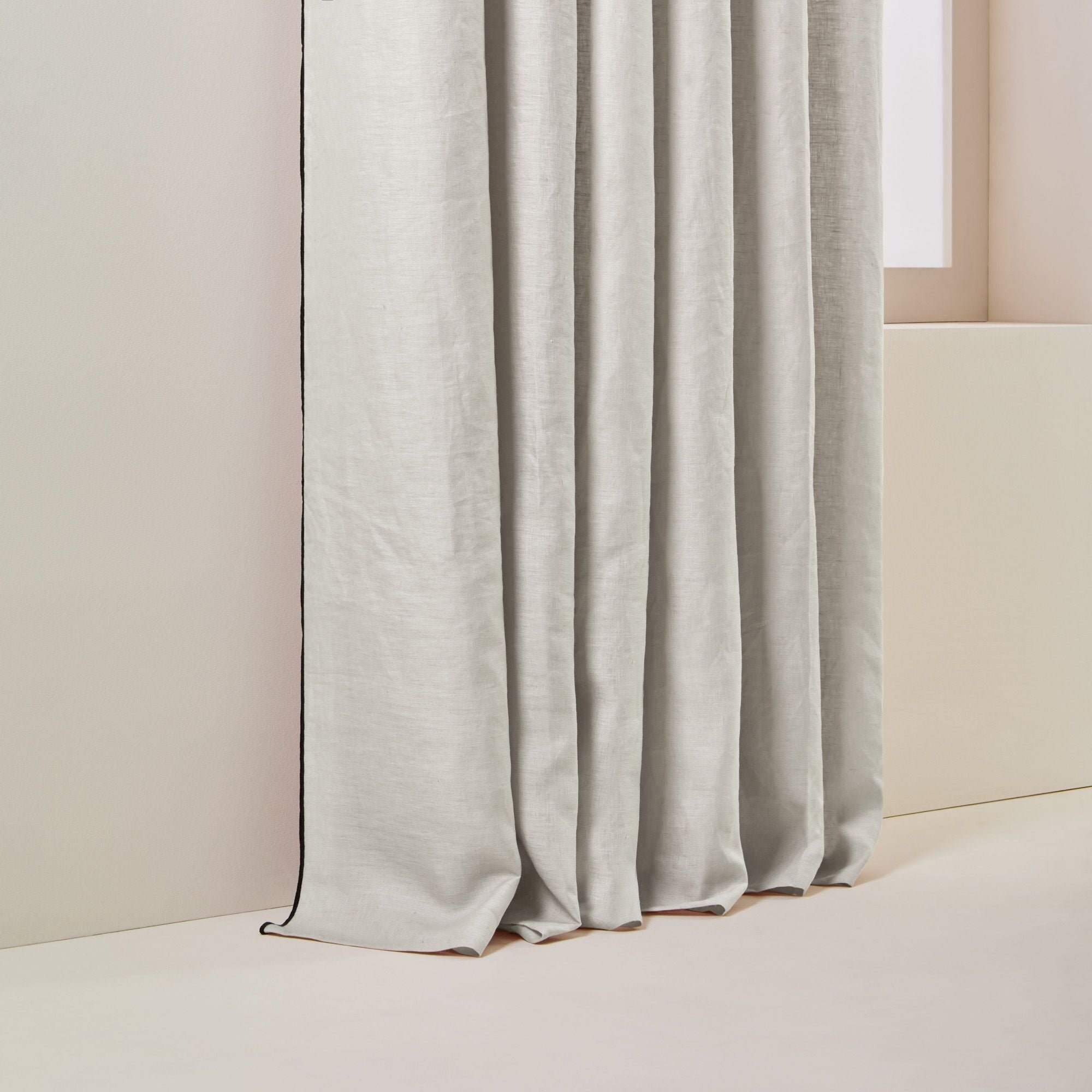 Curtain with black eyelets MADURA Beige