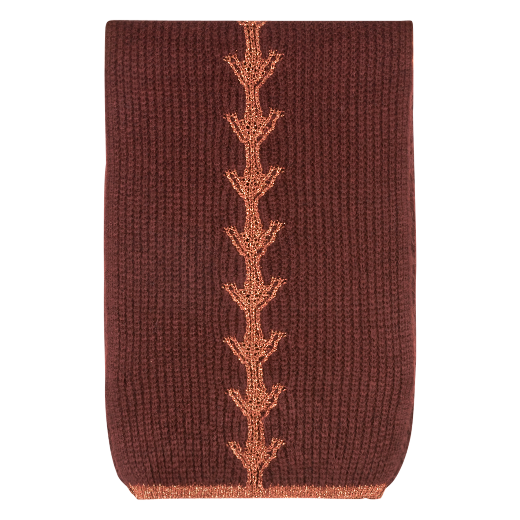 Echarpe en maille tricotée  AN'GE Prune