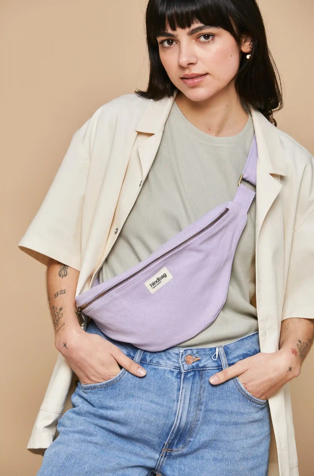 Cotton waist bag HINDBAG Purple
