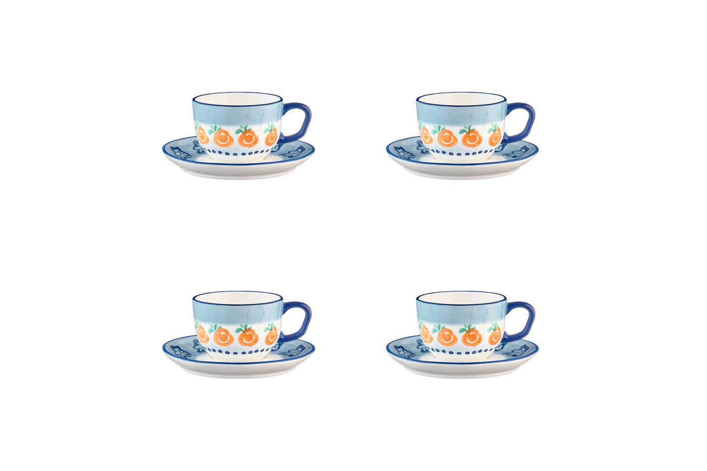 Napoli cup 20cl and saucer ø15cm - 8 pieces - citrus BJORN White