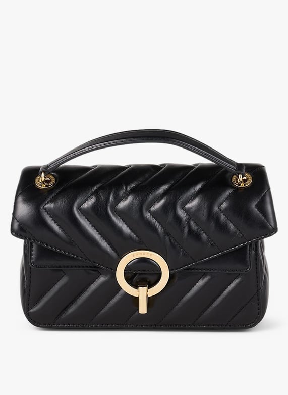 Sandro Bag Sandro Sac Noir Small Quilted Leather Bag Noir