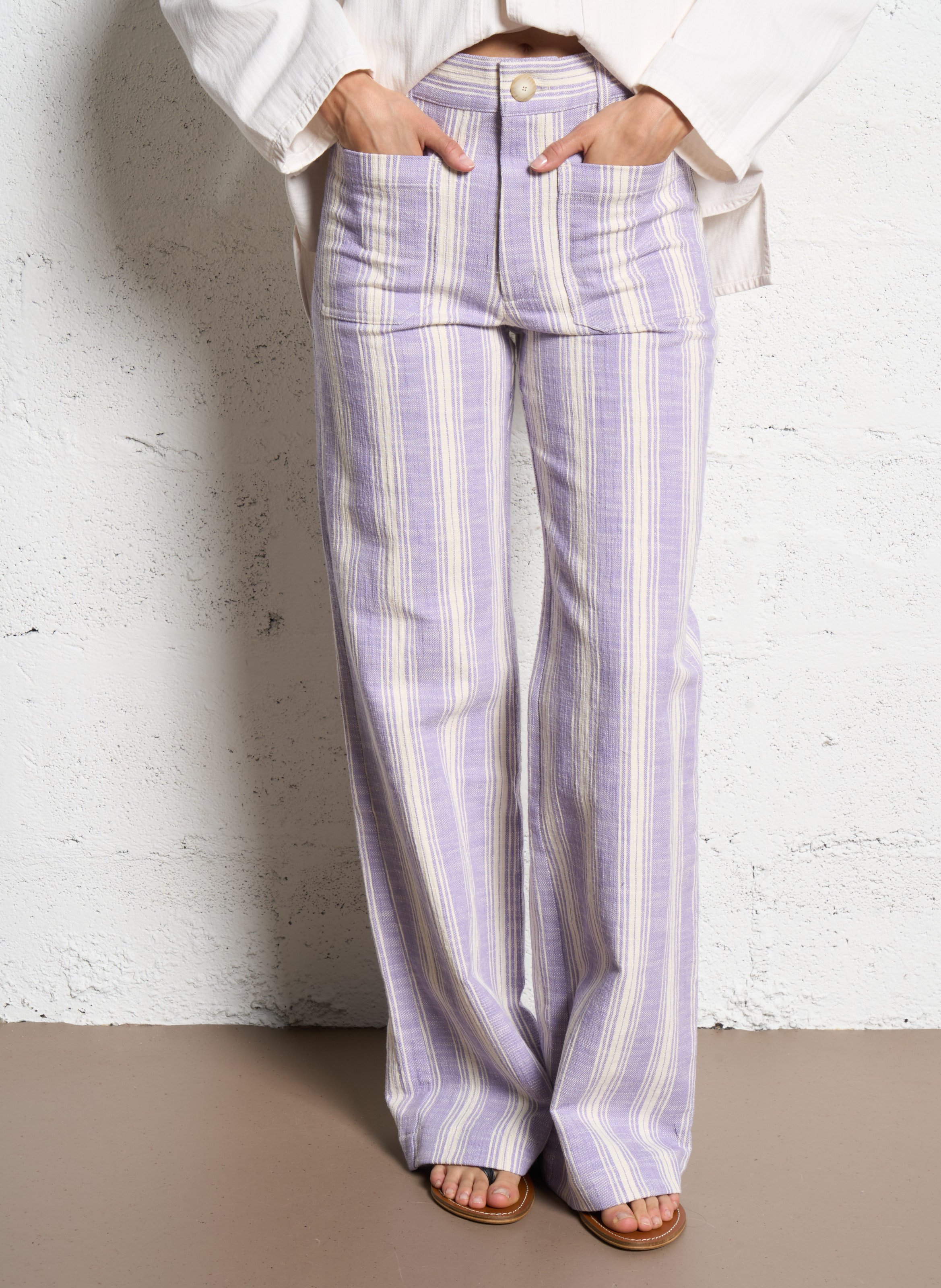 Wide striped cotton trousers MASSCOB Multicolored