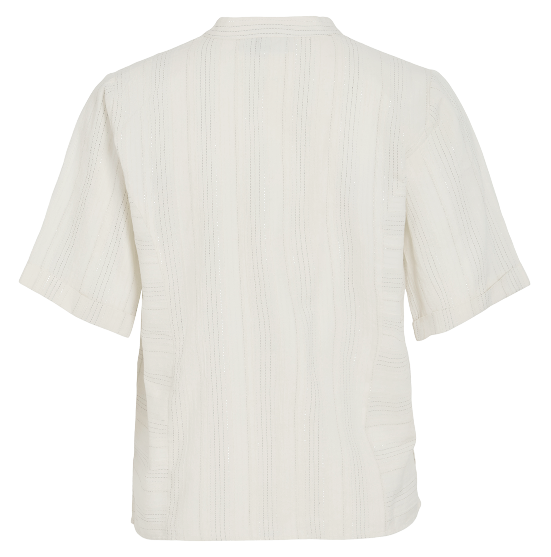 Tunisian collar blouse with metallic threads VILA Beige