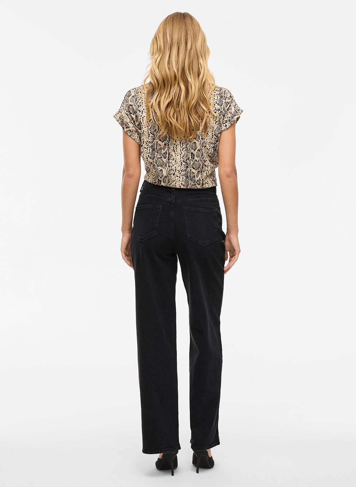 Jean large en coton mélangé VILA Noir