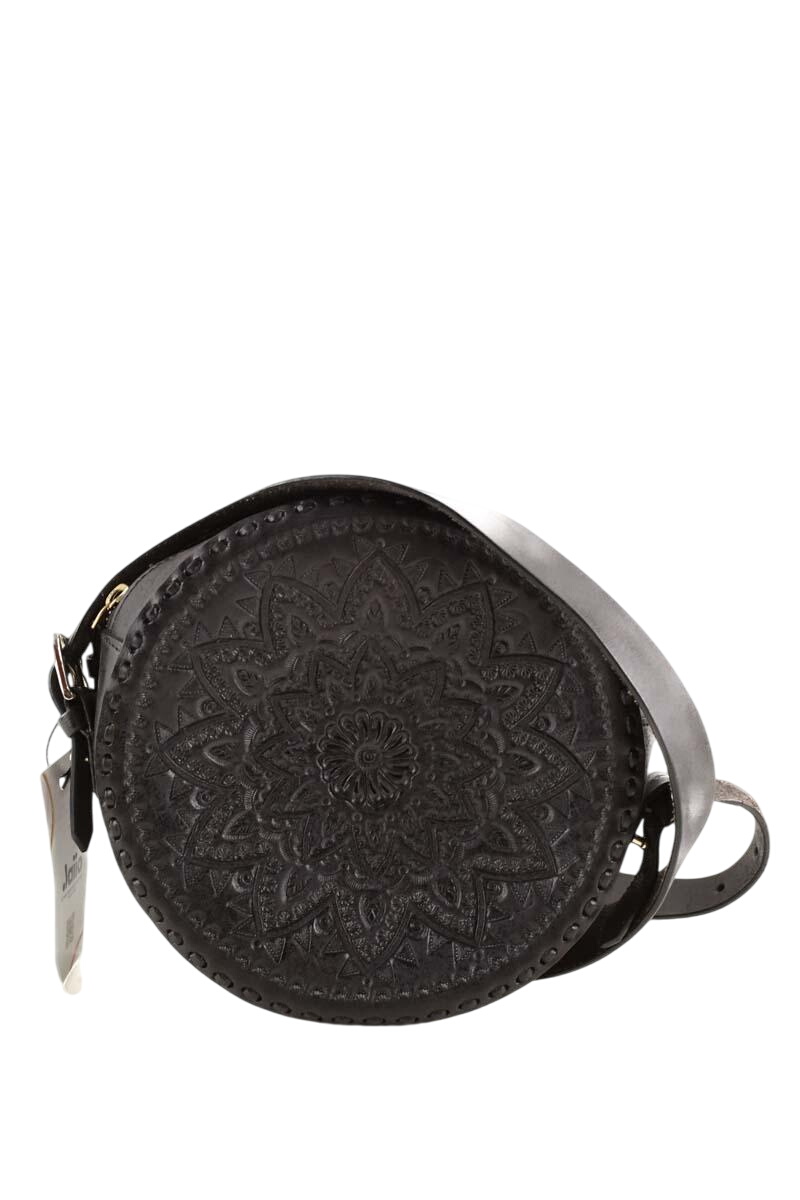 Leather messenger bag ANTIK BATIK - Seconde Main Black