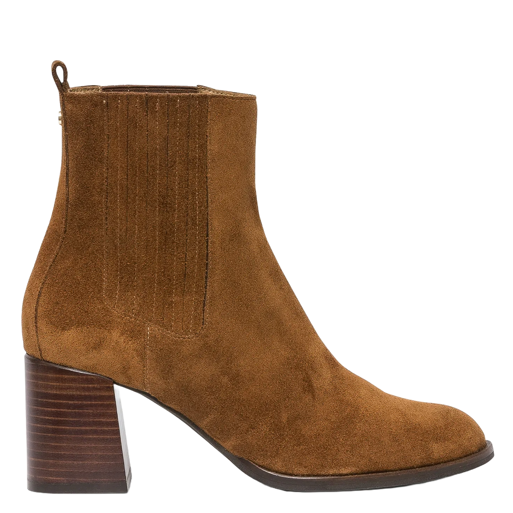 Chelsea heeled ankle boots in suede leather BOCAGE Brown
