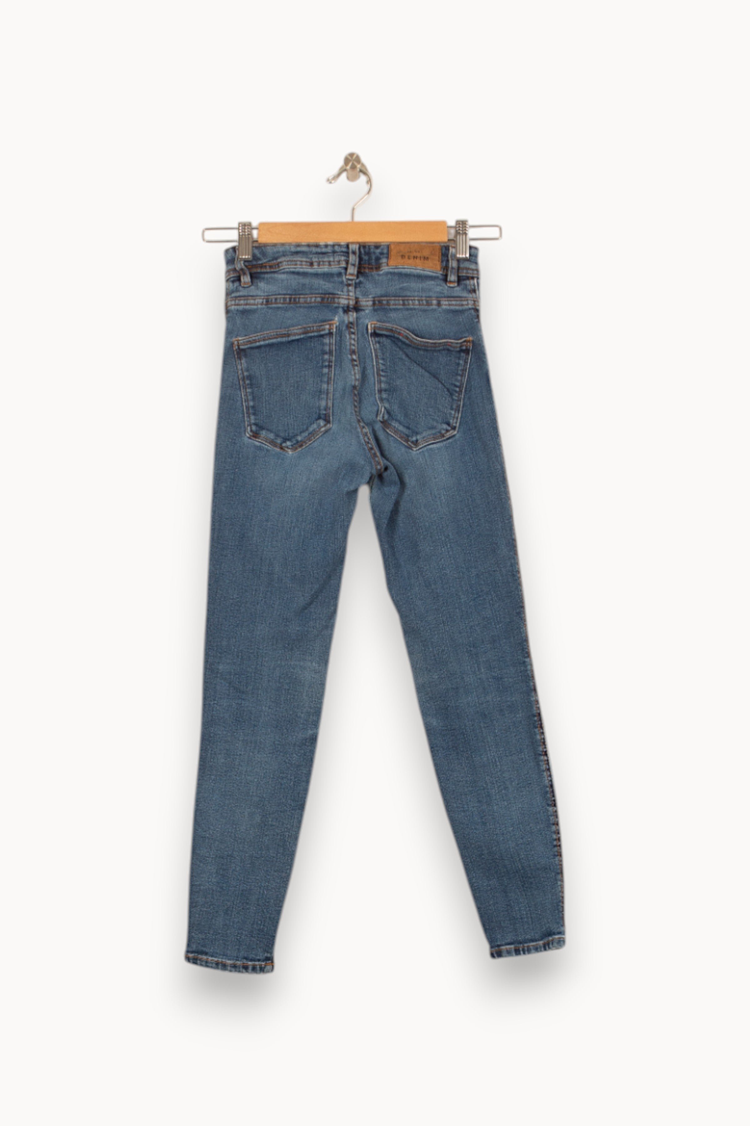 Cropped slim jeans with studs SEZANE - Seconde main Blue