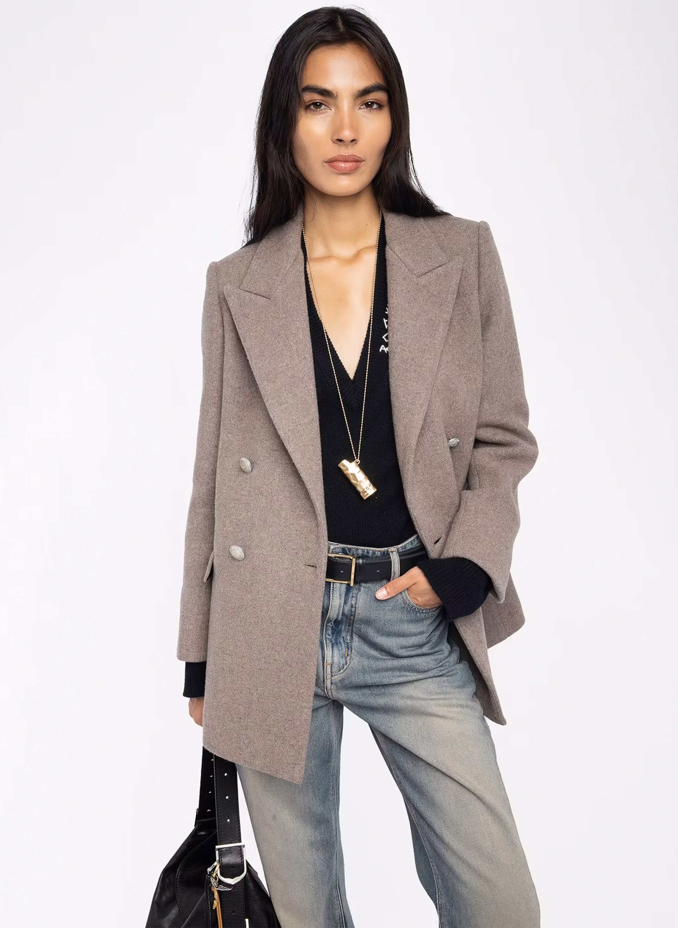 Veste de tailleur en laine mélangée ZADIG&VOLTAIRE Marron