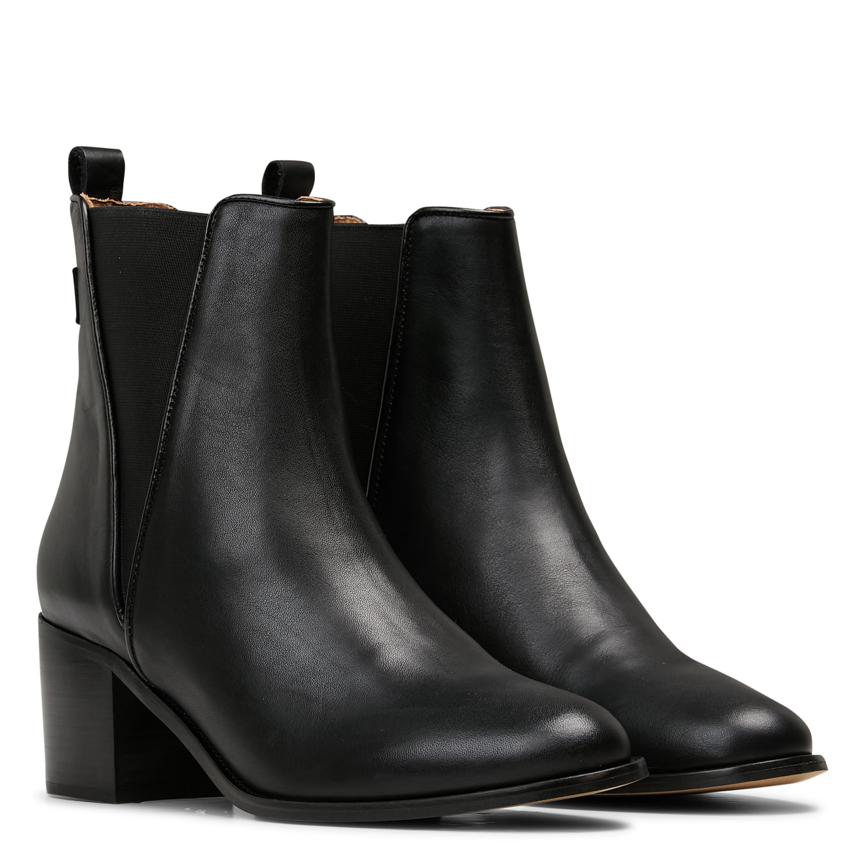 Effen leren enkellaarzen met textuur MAISON TOUFET Zwart