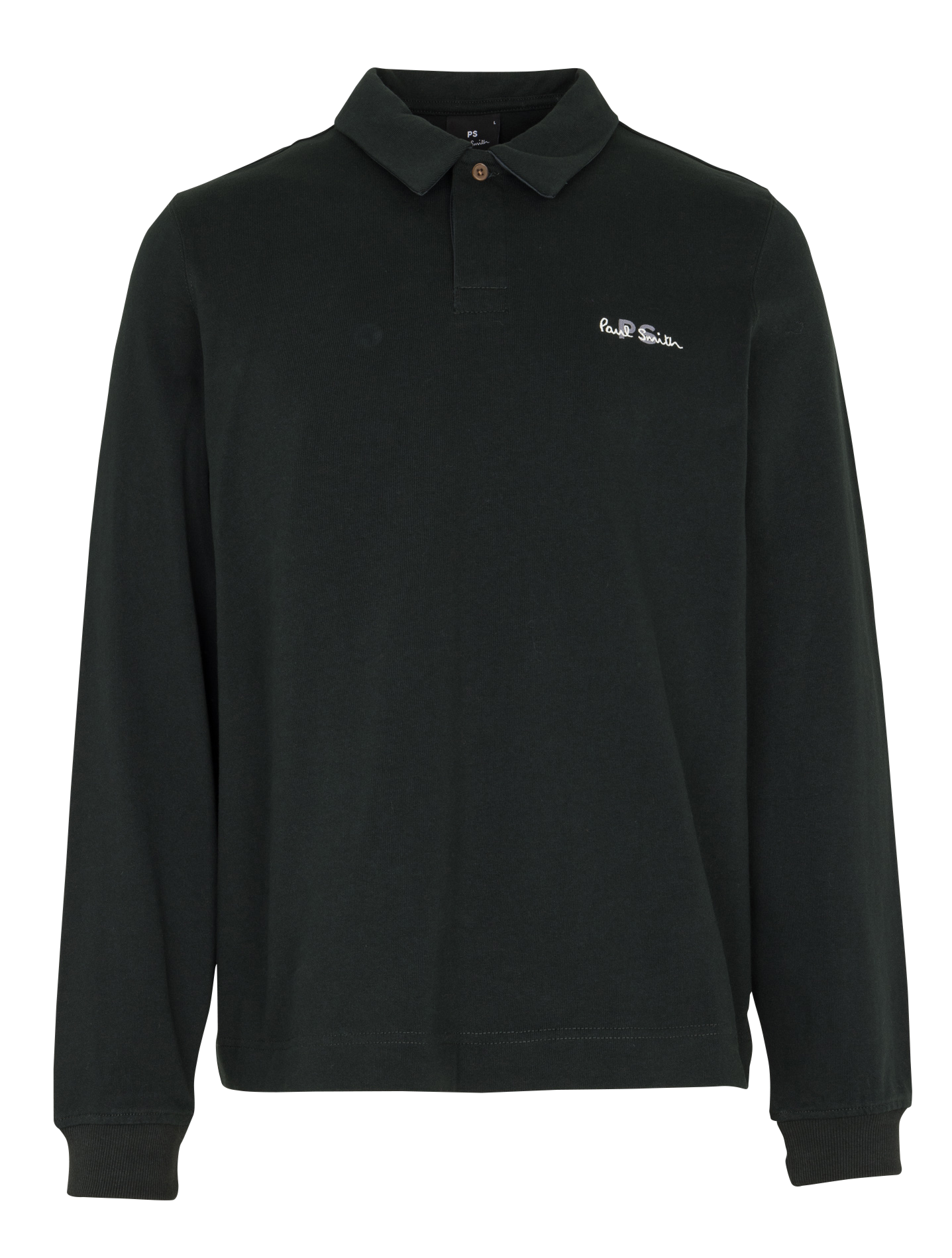Regular long-sleeved polo with chest embroidery PAUL SMITH Green