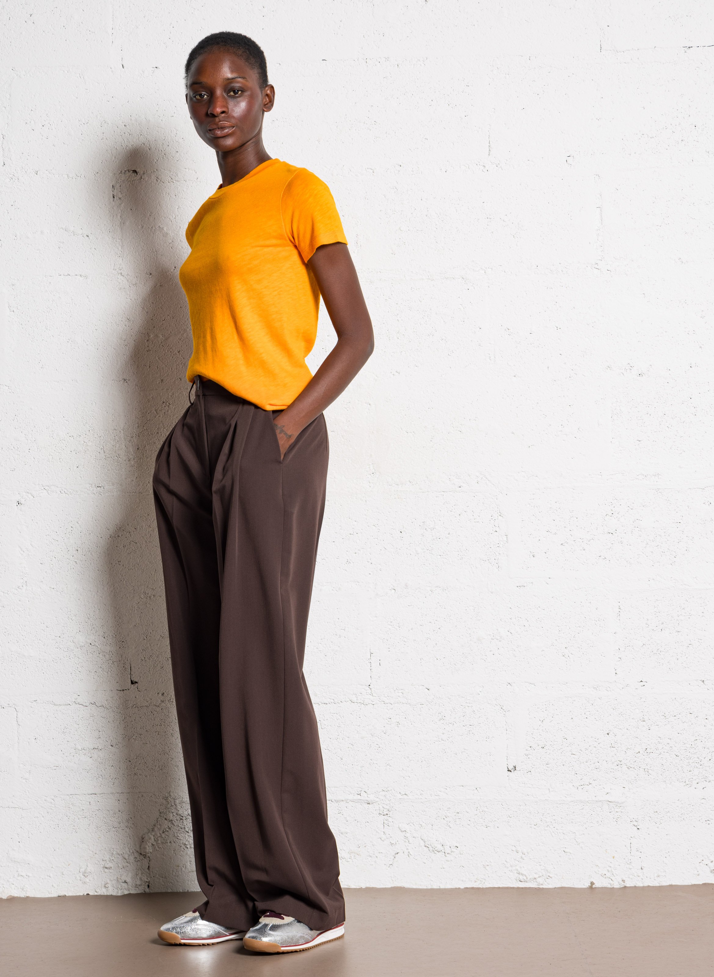 Baskets basses en cuir mélangé SEMERDJIAN - SMR Argent