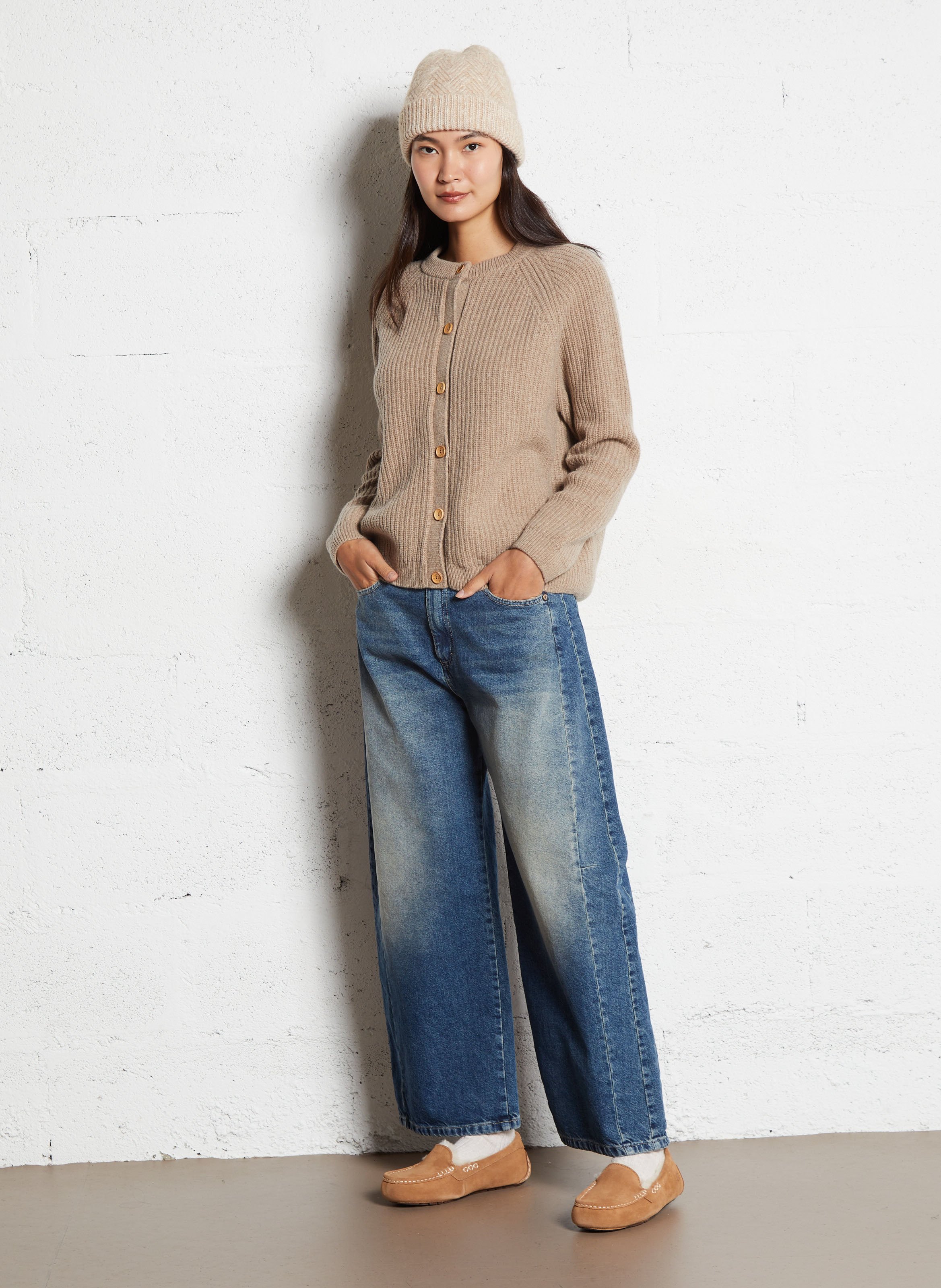 Mocassins fourrés en cuir UGG Marron