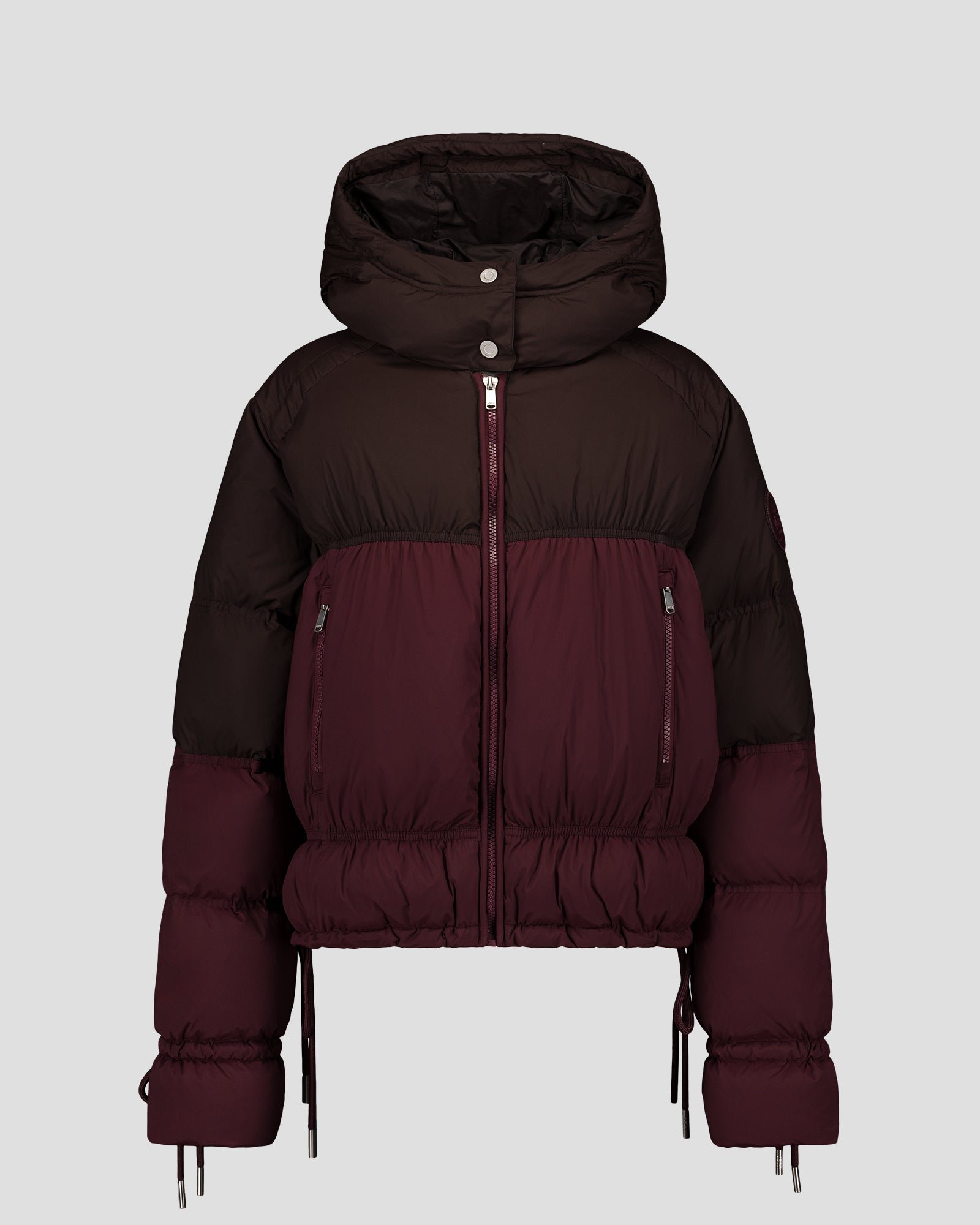 Extreme cold weather puffer jacket in colorblock design JOTT Pink