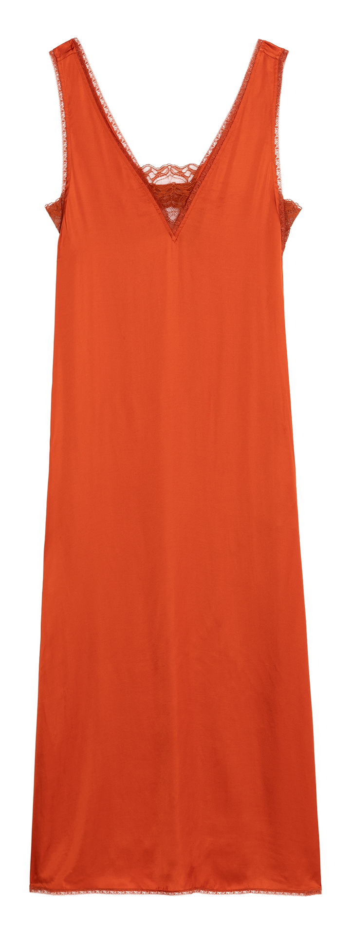 Robe midi fendue à détails dentelle ZADIG&VOLTAIRE Orange