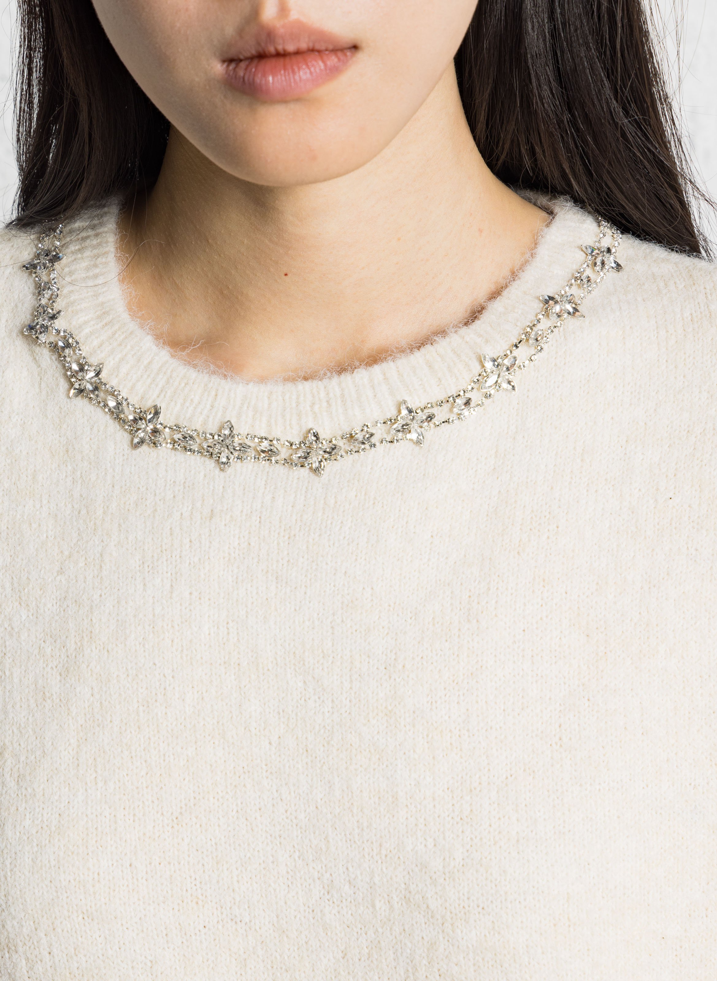 Pull oversize col rond LA PETITE ETOILE Beige