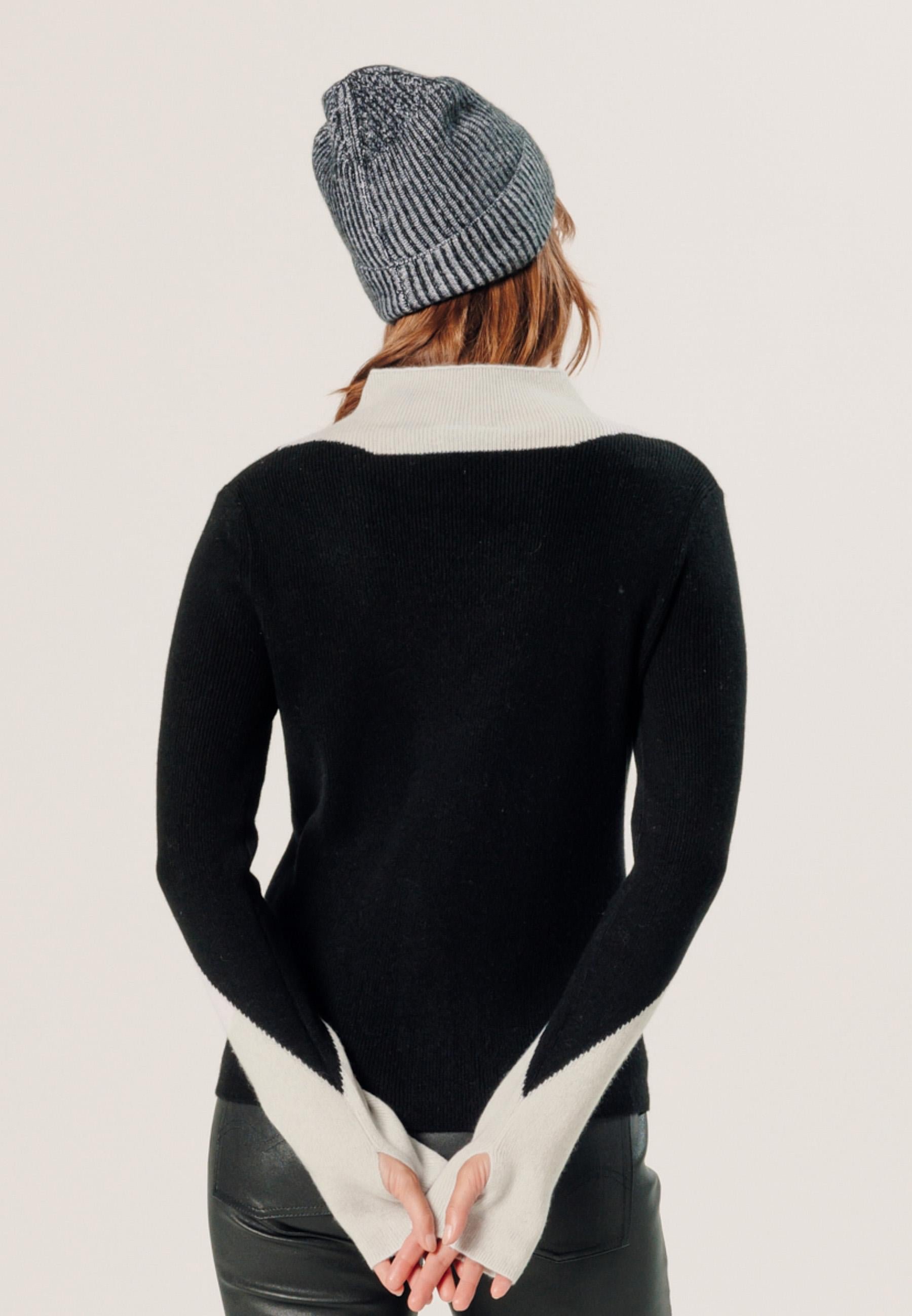 Cashmere trompe l'oeil sweater RODIER Black