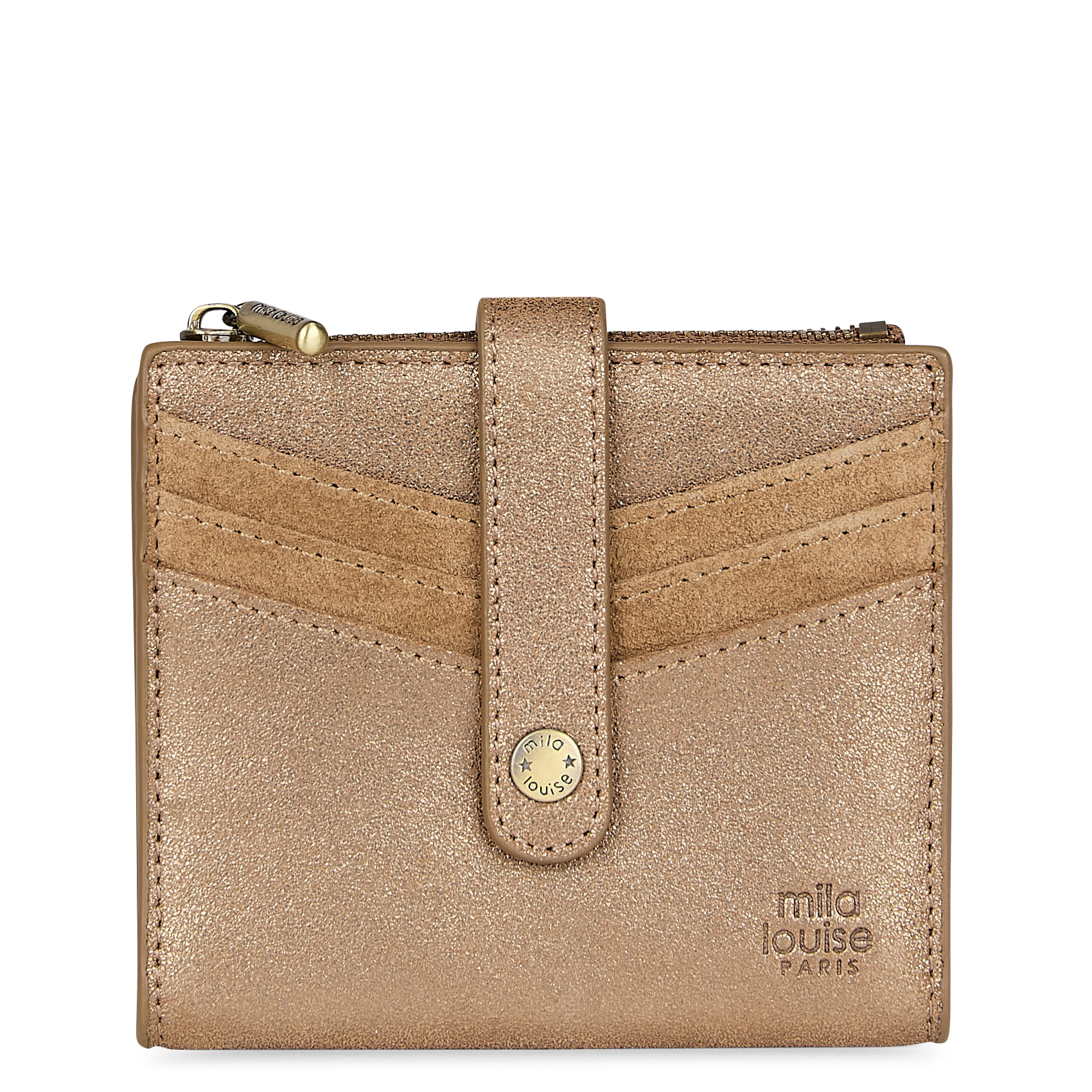 Leren portemonnee MILA LOUISE Bruin