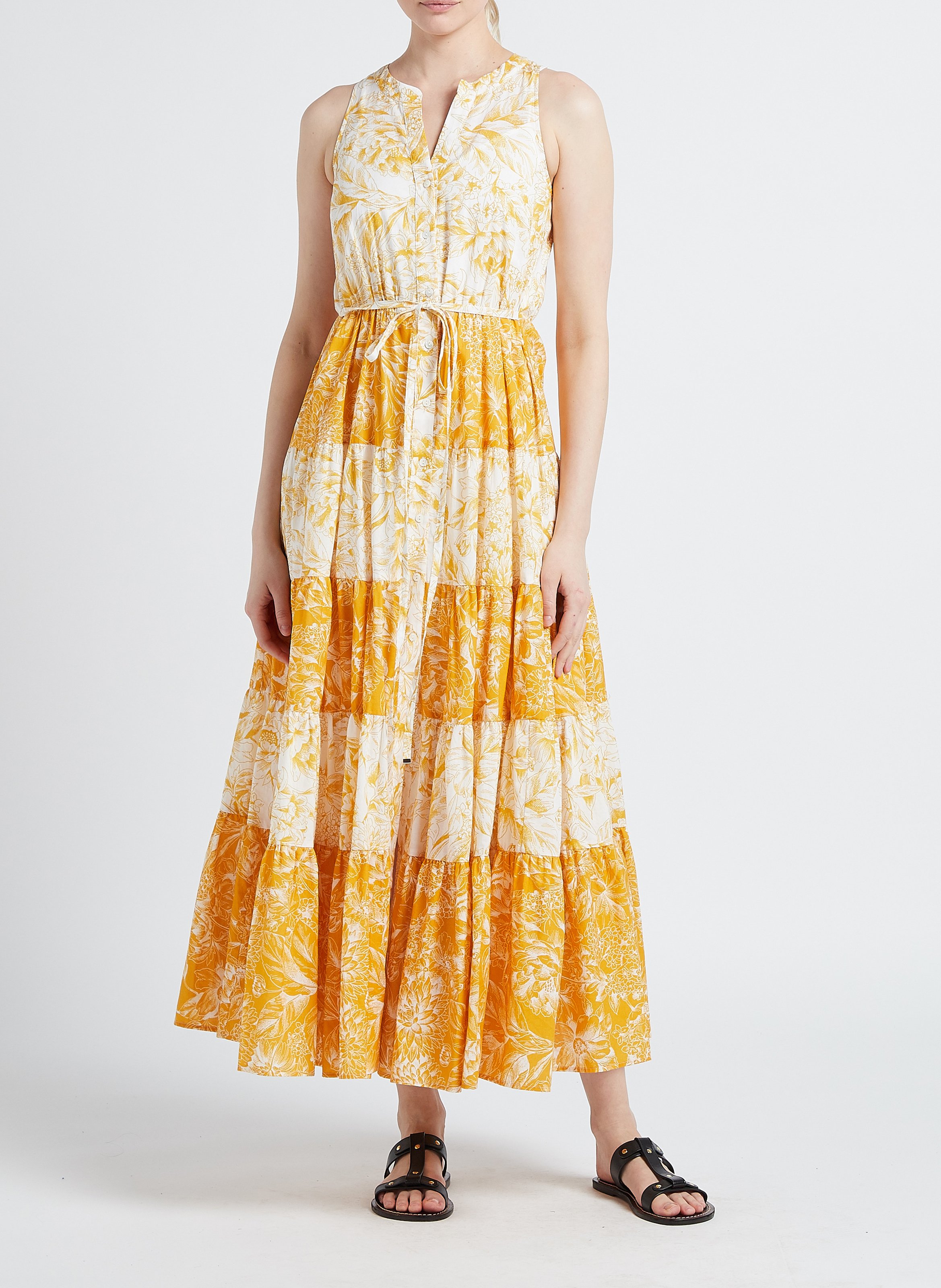 Long cotton henley dress PENNYBLACK