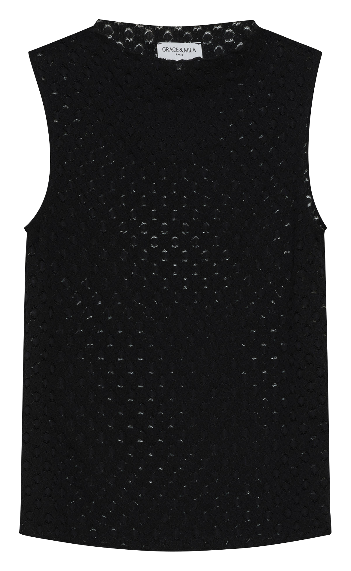 Top sans manches en dentelle GRACE ET MILA Noir