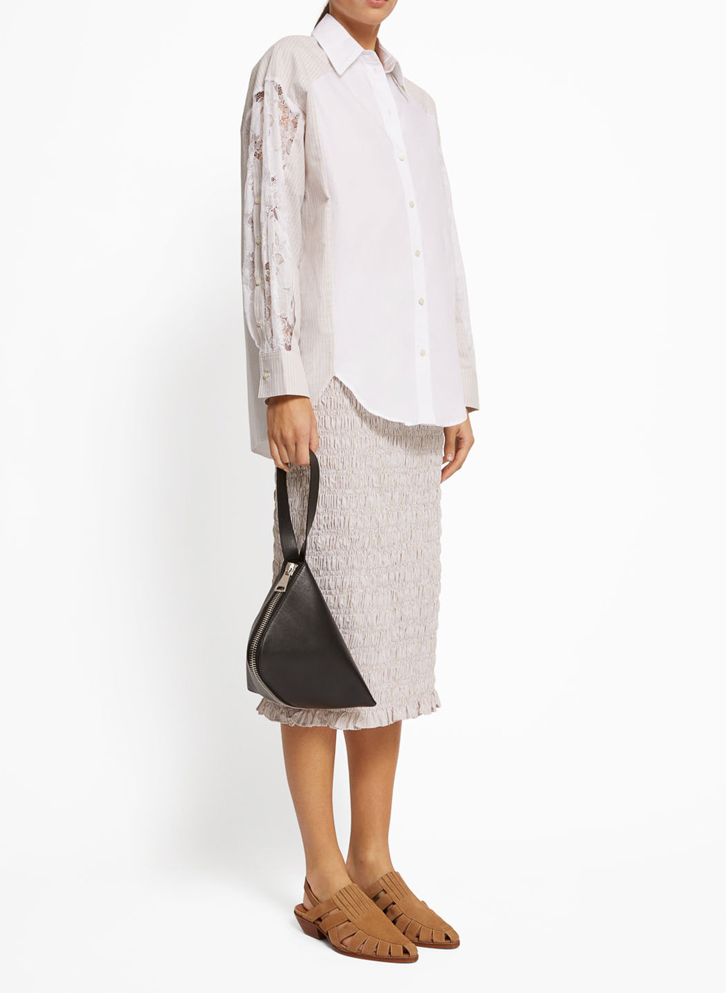 Oversized Shirt with Striped Cutouts ROSEANNA Beige