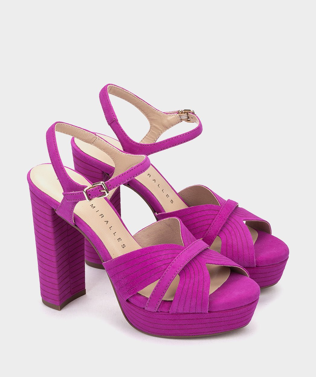 Alice heeled leather sandals PEDRO MIRALLES Purple