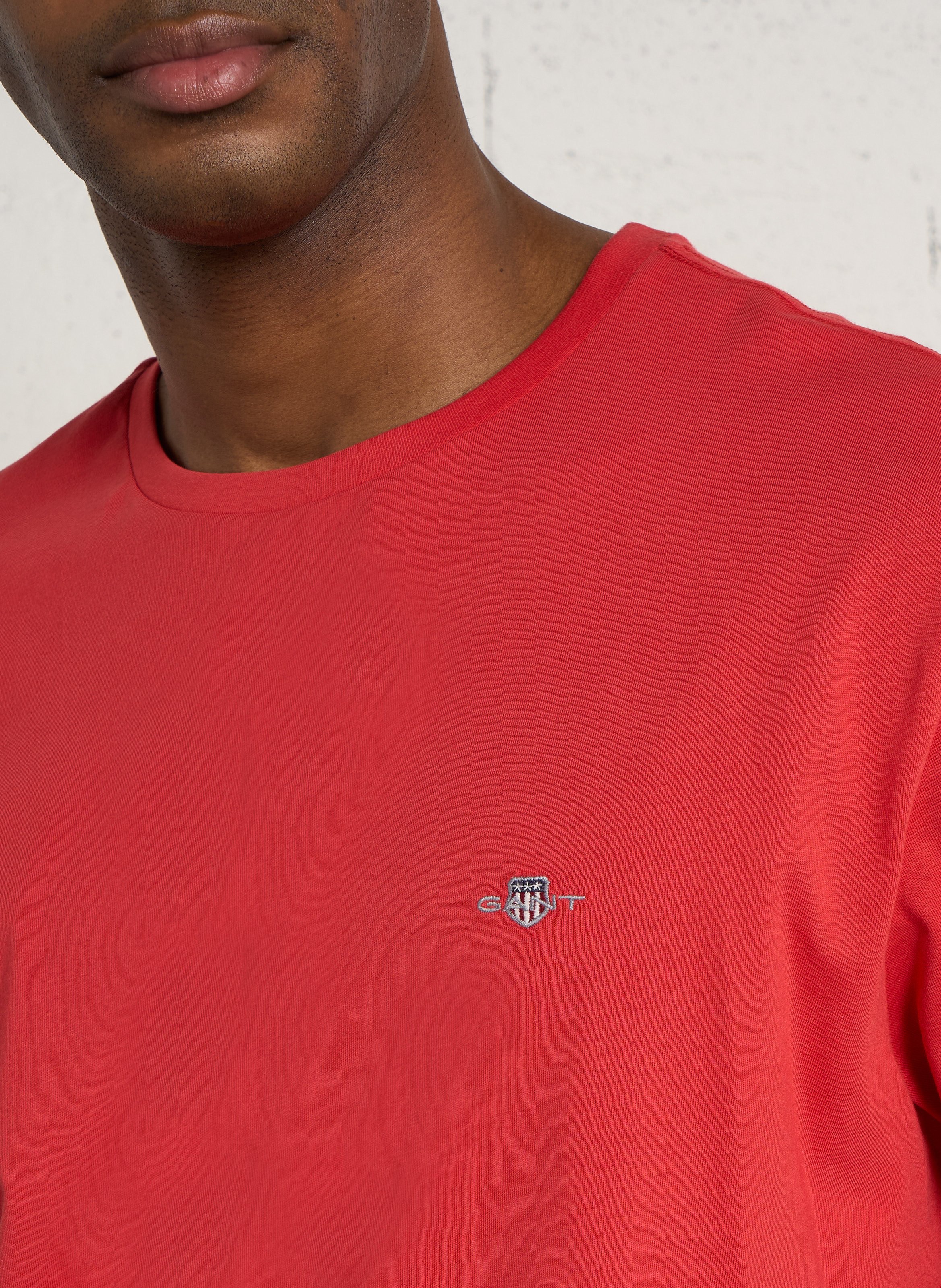 Round-neck cotton T-shirt GANT Red