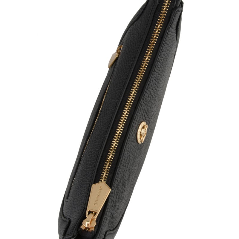 Calfskin leather shoulder bag Black