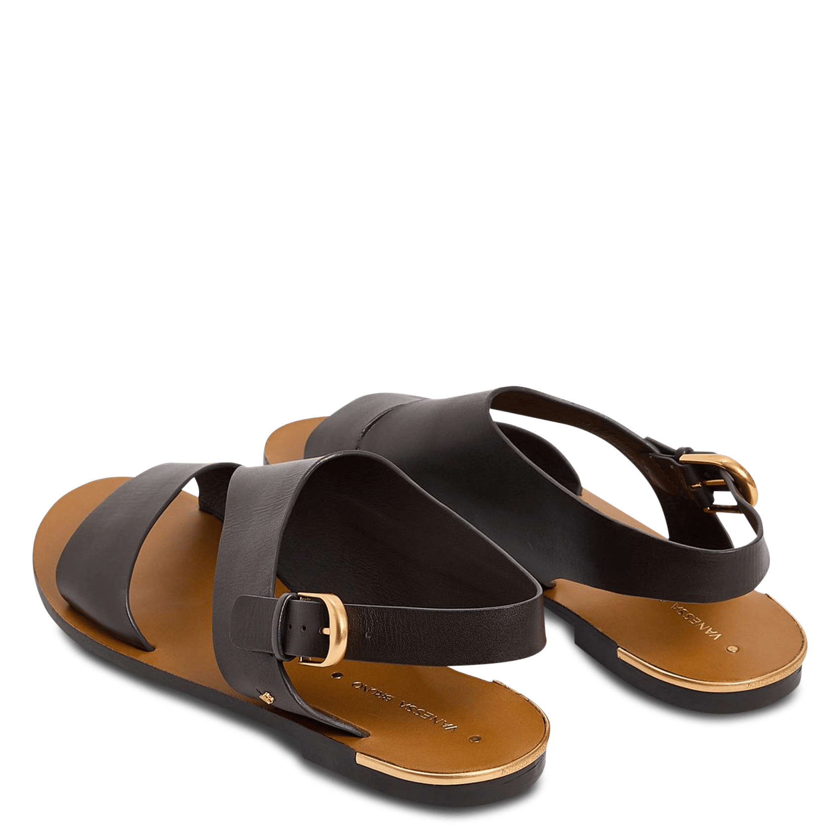 Aouda flat leather sandals VANESSA BRUNO Brown