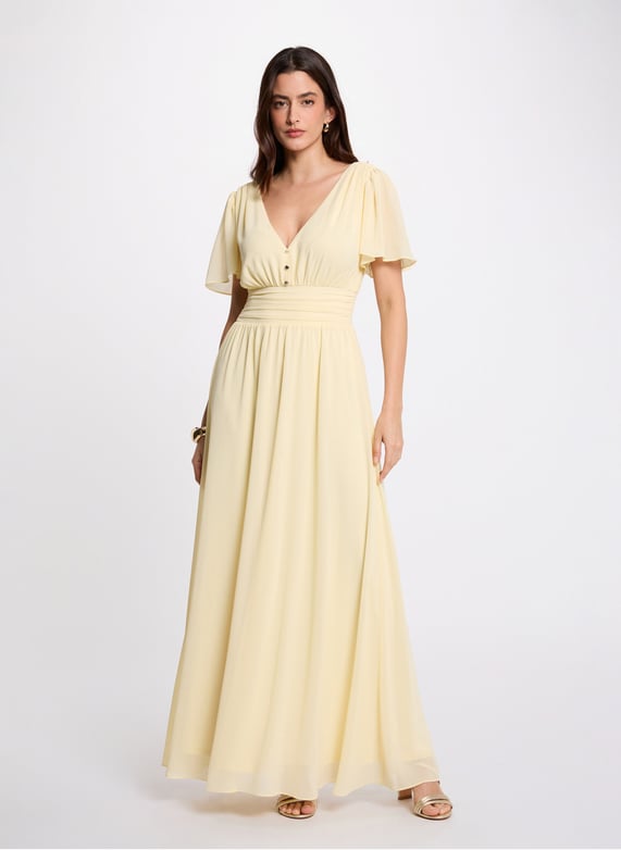 Long v-Neck dress Yellow Morgan - Women | Place des Tendances Long v-Neck dress Yellow Morgan - Women | Place des Tendances