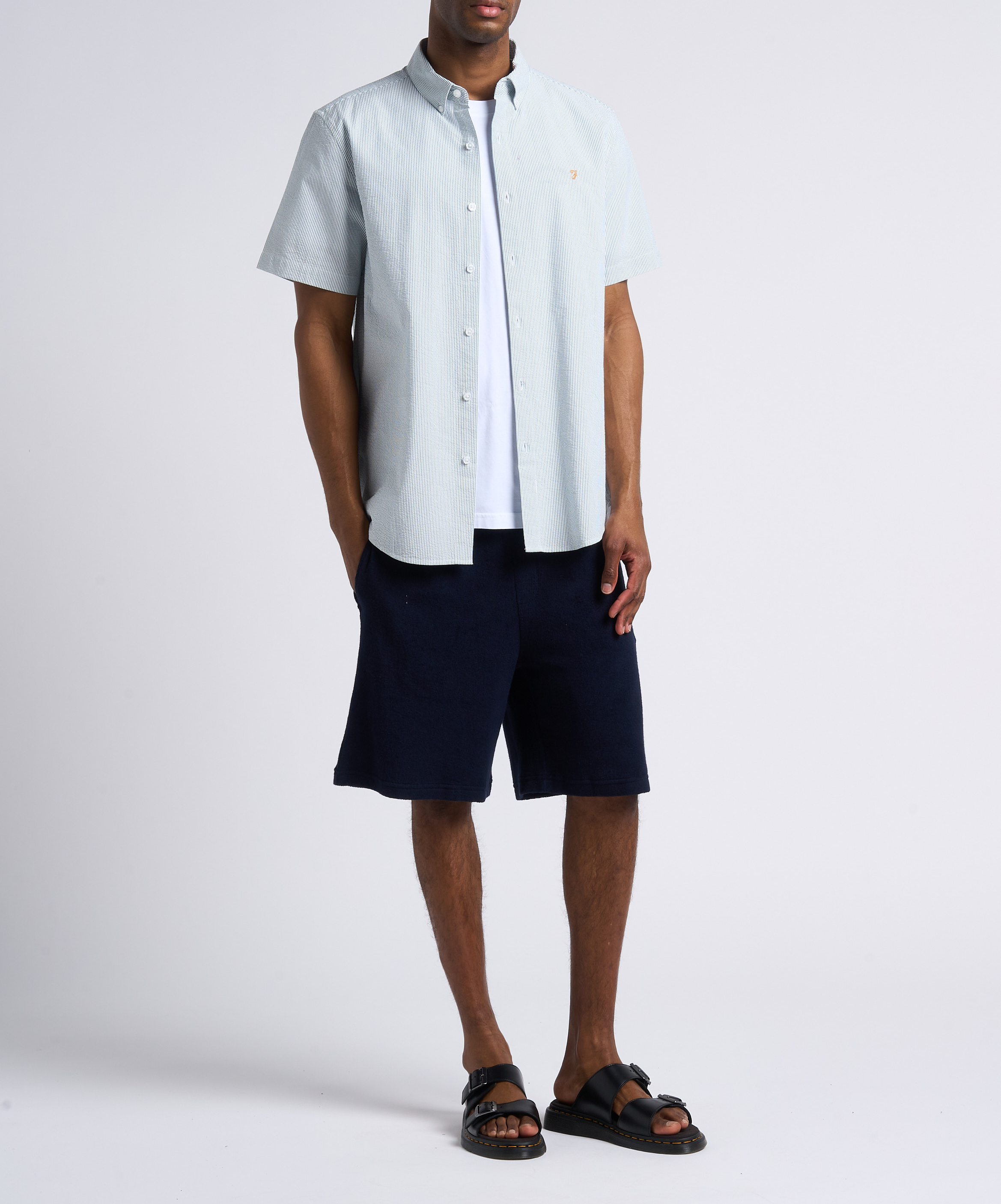 Organic cotton shirt with classic collar FARAH Green